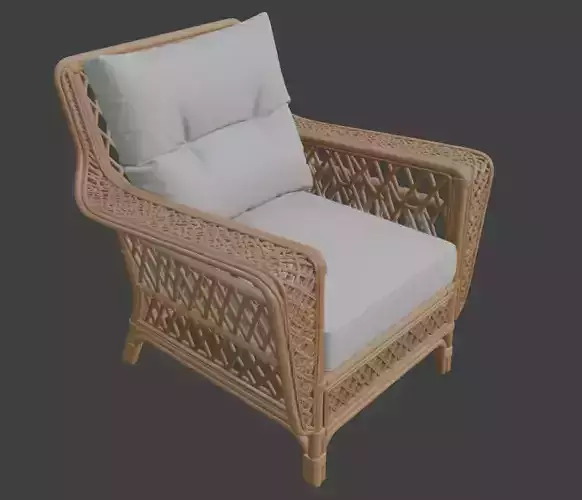 Bohemian Rattan Armchair 3D model