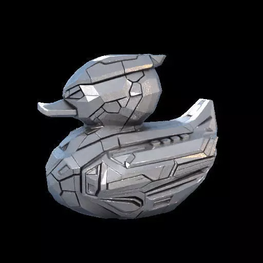 CyberDuck A Futuristic Rubber Duck in Tesla Cybertruck Style 3D print model_2