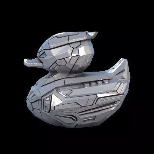 CyberDuck A Futuristic Rubber Duck in Tesla Cybertruck Style 3D print model_1