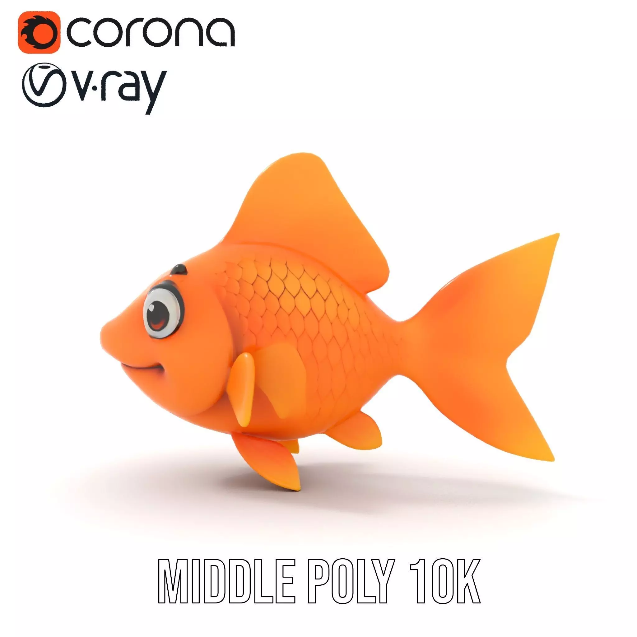 Cheerful Orange Goldfish model pack Low-poly 3D model_14