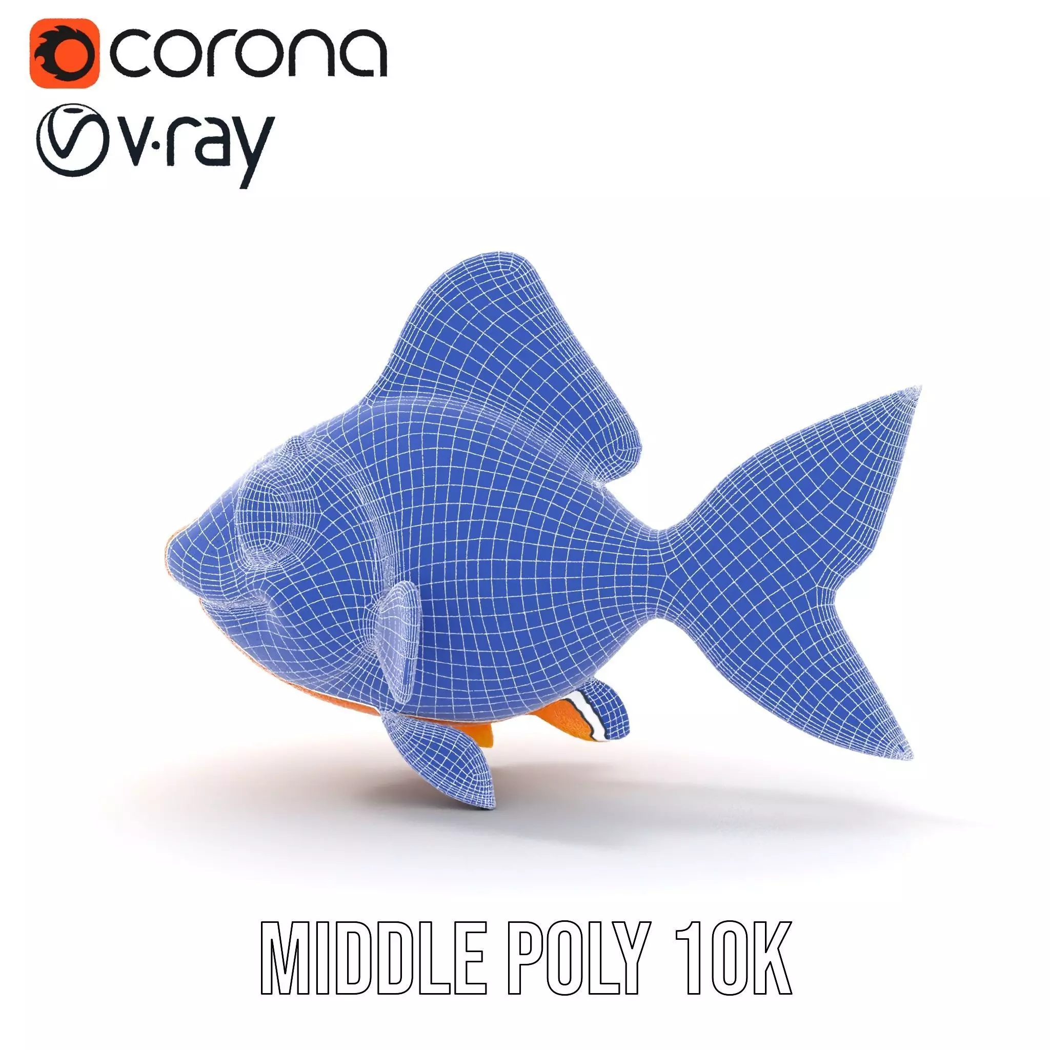 Cheerful Orange Goldfish model pack Low-poly 3D model_30