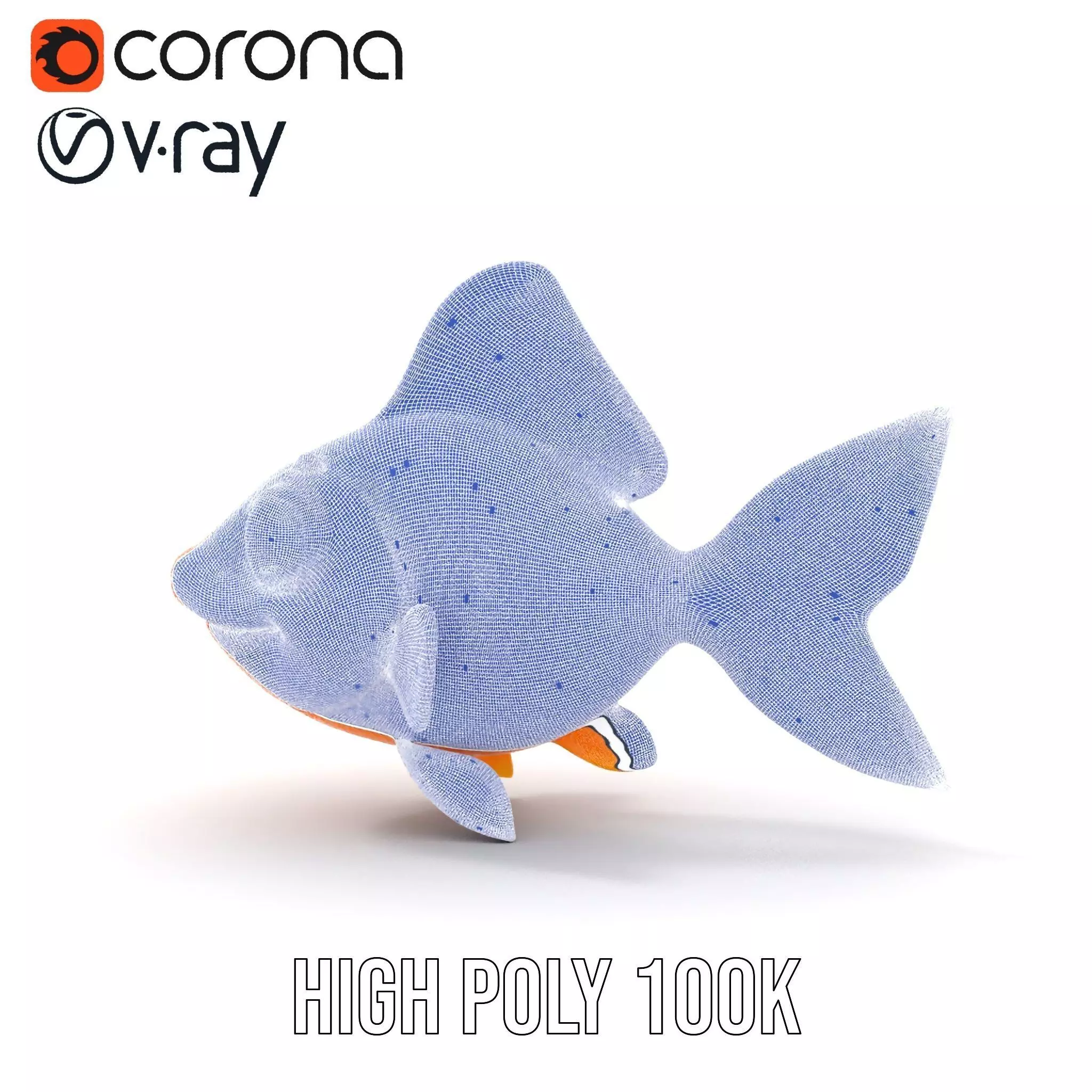 Cheerful Orange Goldfish model pack Low-poly 3D model_35