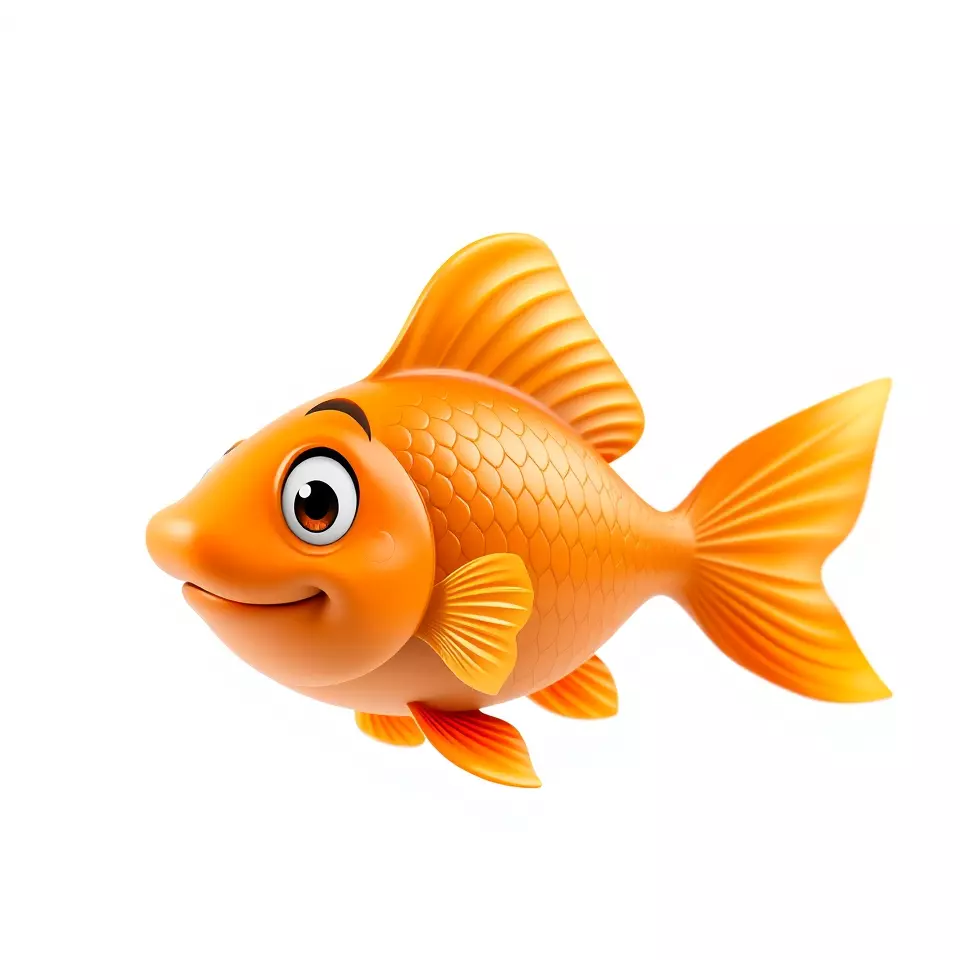 Cheerful Orange Goldfish model pack Low-poly 3D model_3
