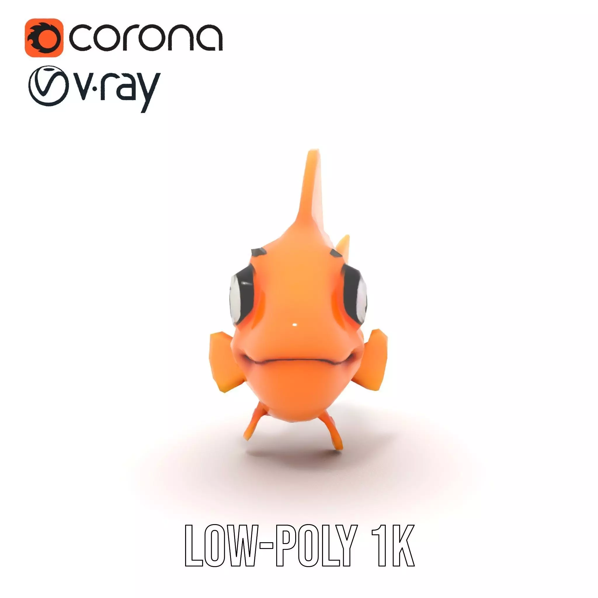 Cheerful Orange Goldfish model pack Low-poly 3D model_15