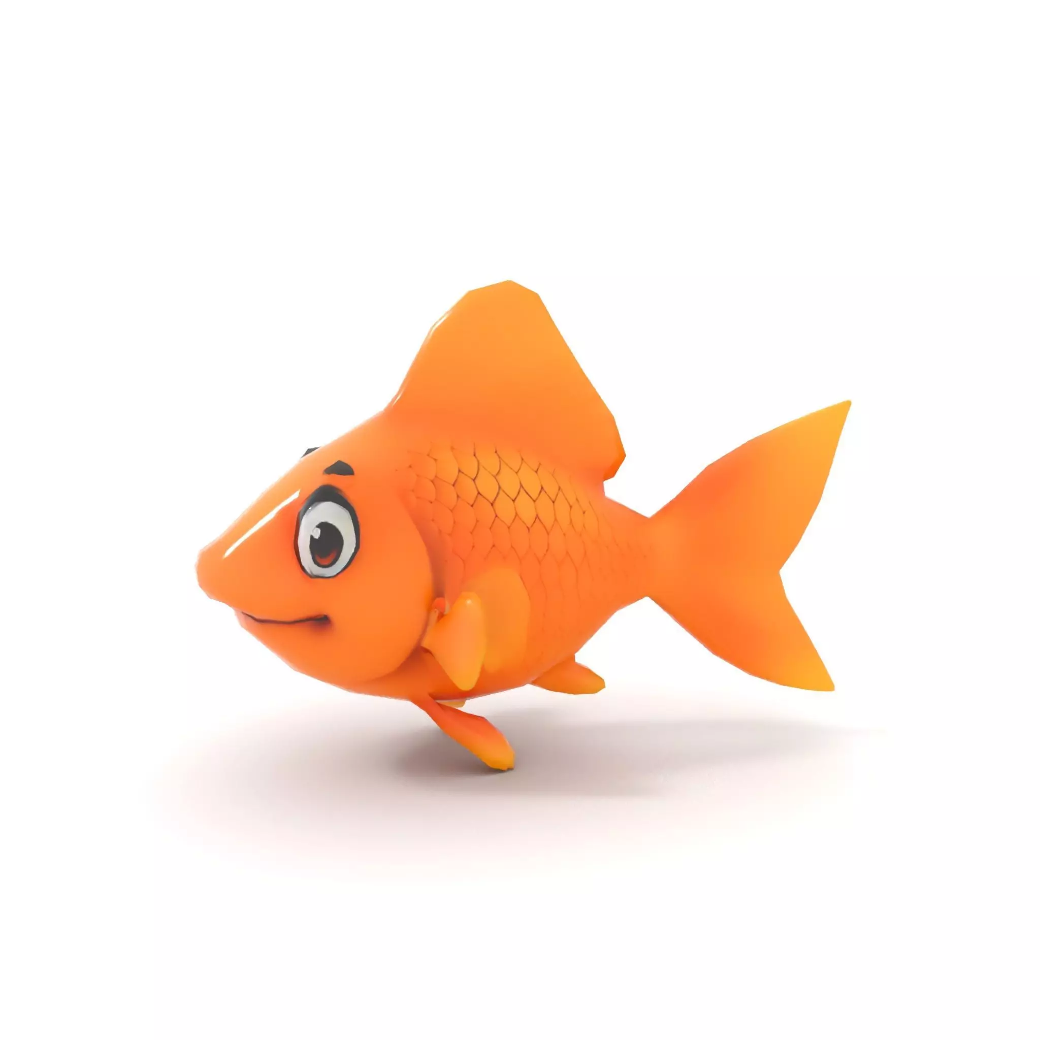 Cheerful Orange Goldfish model pack Low-poly 3D model_10