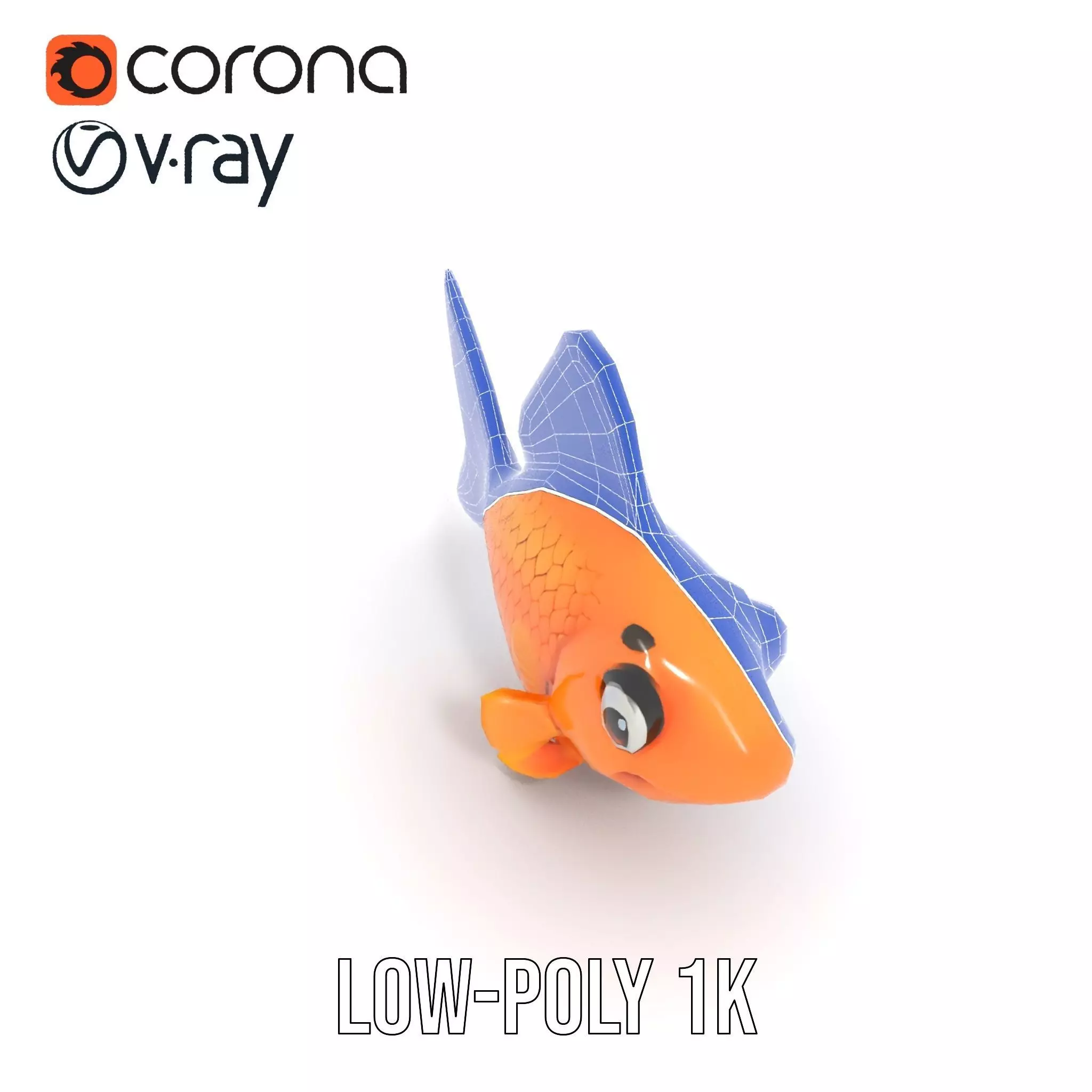 Cheerful Orange Goldfish model pack Low-poly 3D model_29