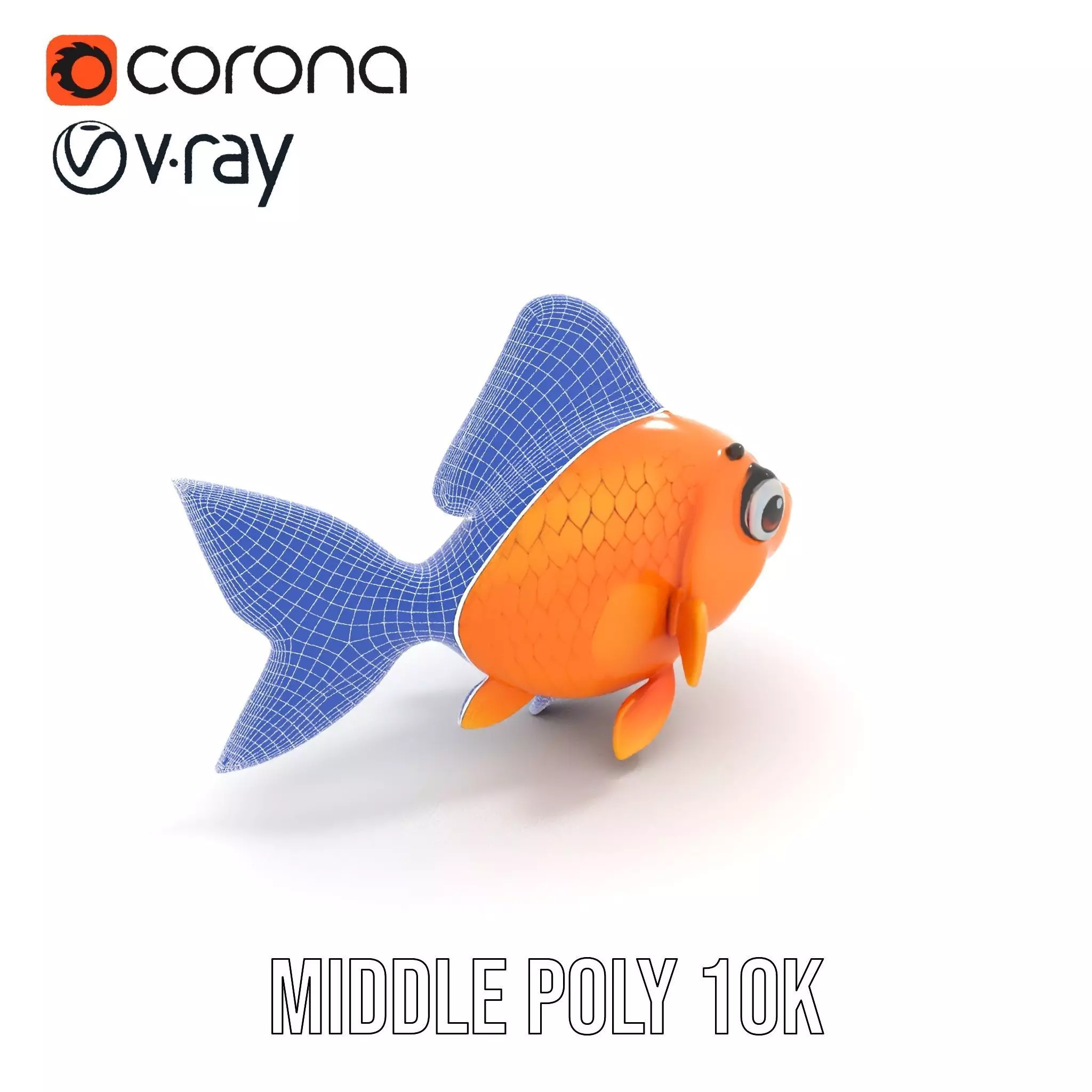 Cheerful Orange Goldfish model pack Low-poly 3D model_19
