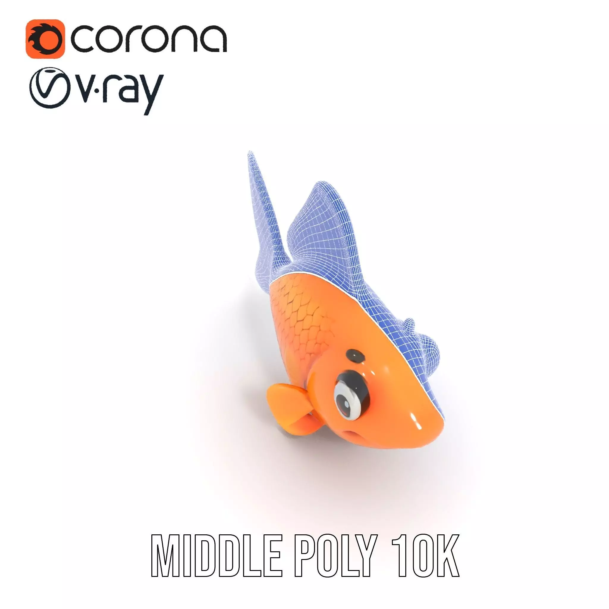 Cheerful Orange Goldfish model pack Low-poly 3D model_25