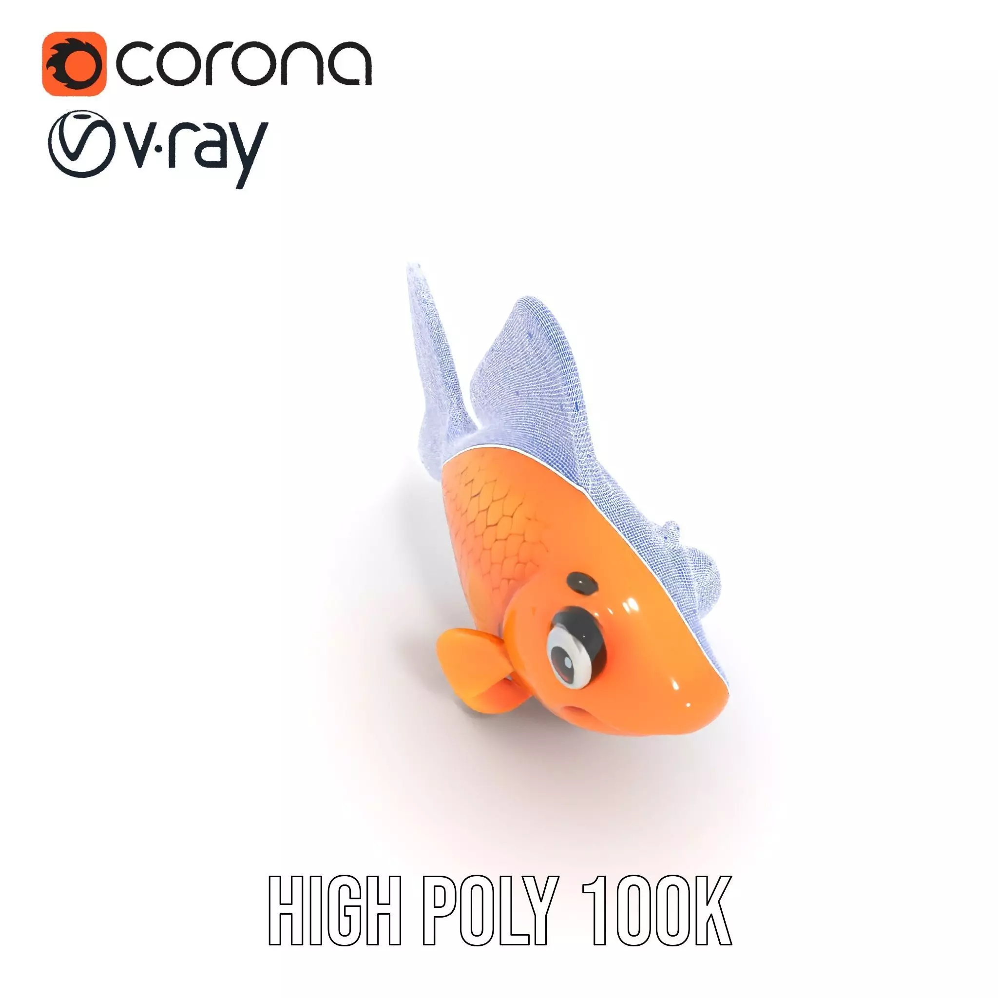 Cheerful Orange Goldfish model pack Low-poly 3D model_32