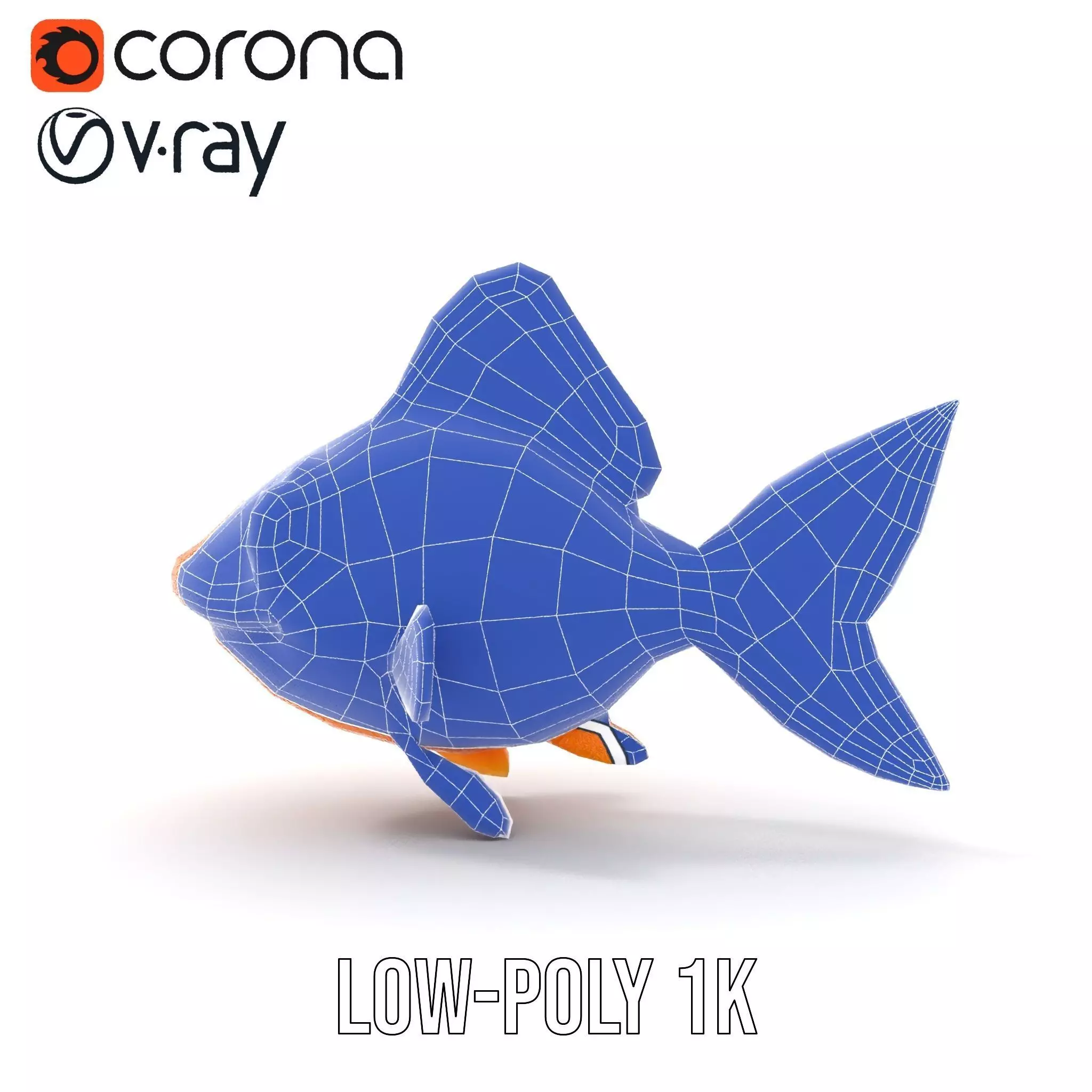 Cheerful Orange Goldfish model pack Low-poly 3D model_31