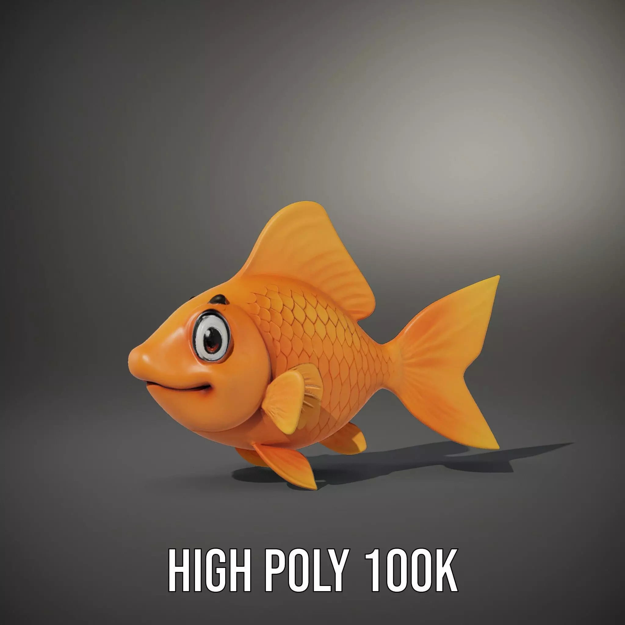 Cheerful Orange Goldfish model pack Low-poly 3D model_11