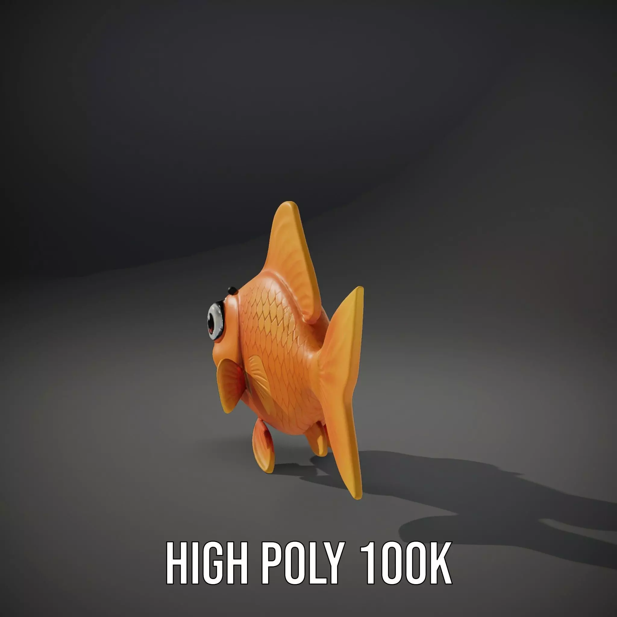 Cheerful Orange Goldfish model pack Low-poly 3D model_9