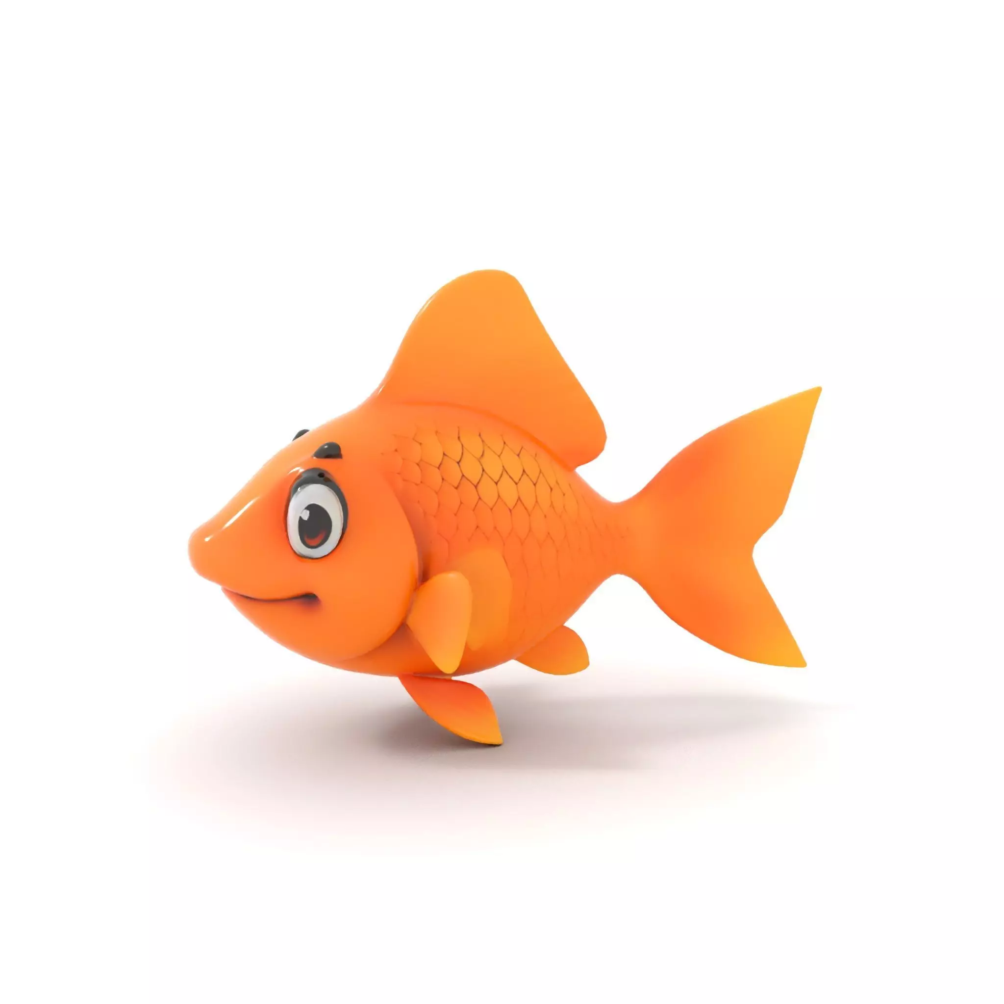 Cheerful Orange Goldfish model pack Low-poly 3D model_6