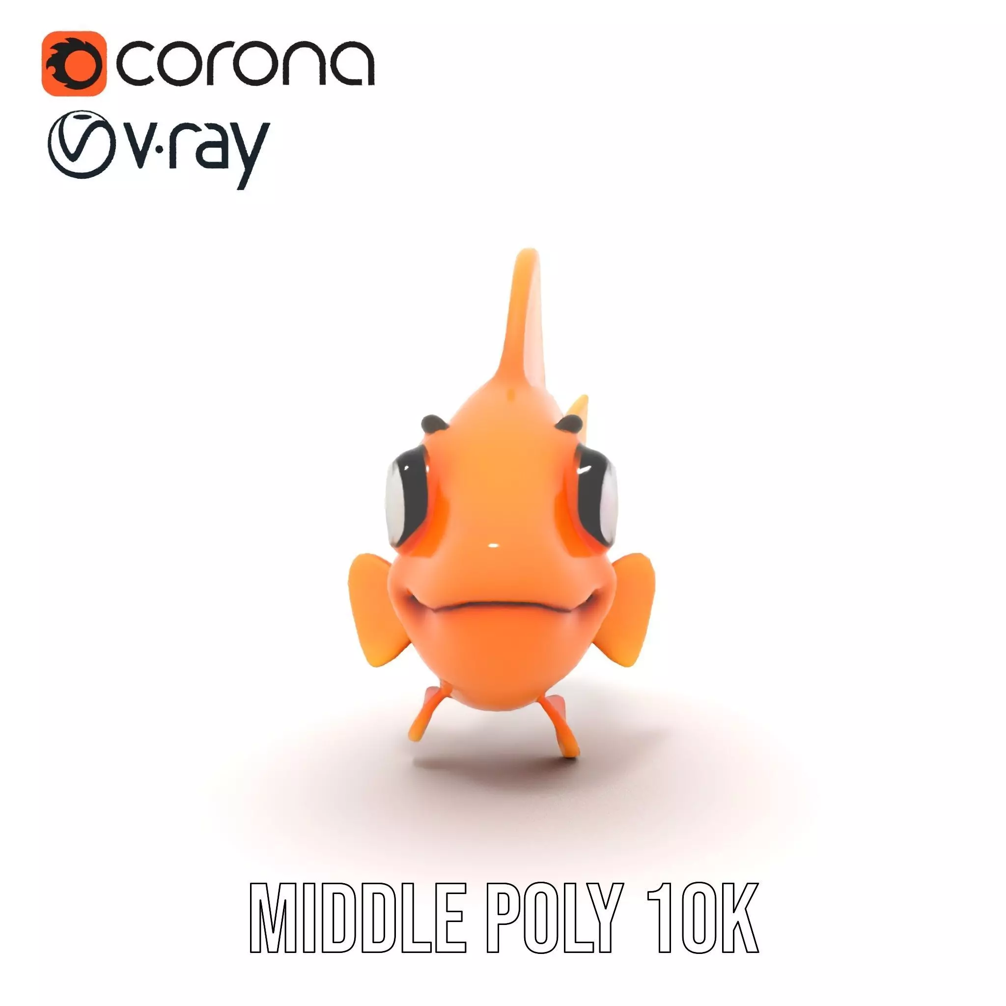 Cheerful Orange Goldfish model pack Low-poly 3D model_12