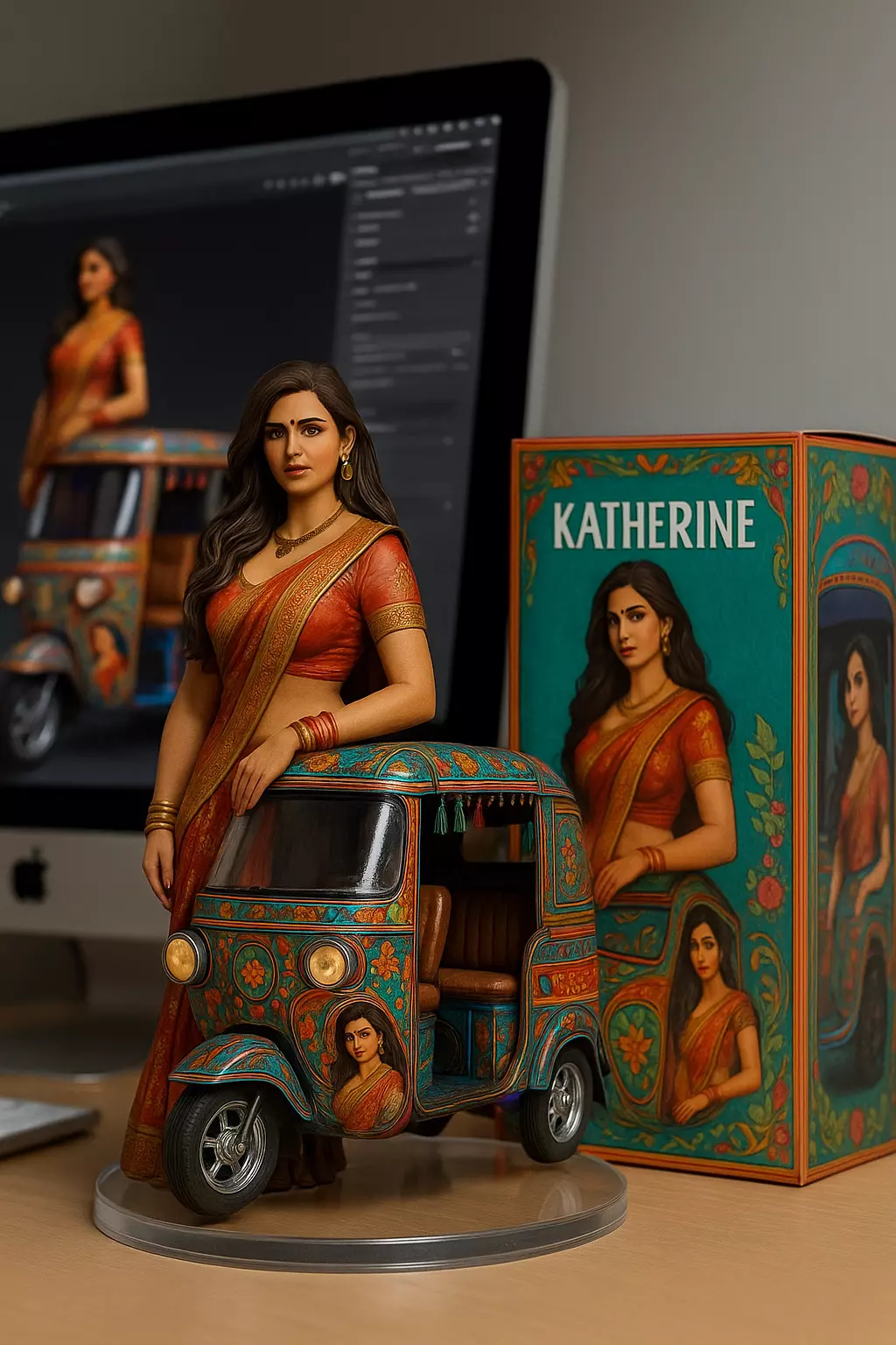  1-7 Figurine Golden Rickshaw Character Realistic Style 3D print model_1