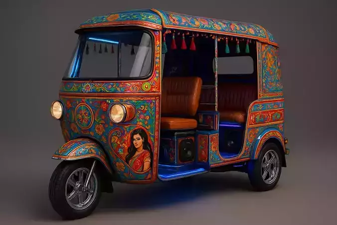  1-7 Figurine Golden Rickshaw Character Realistic Style 3D print model