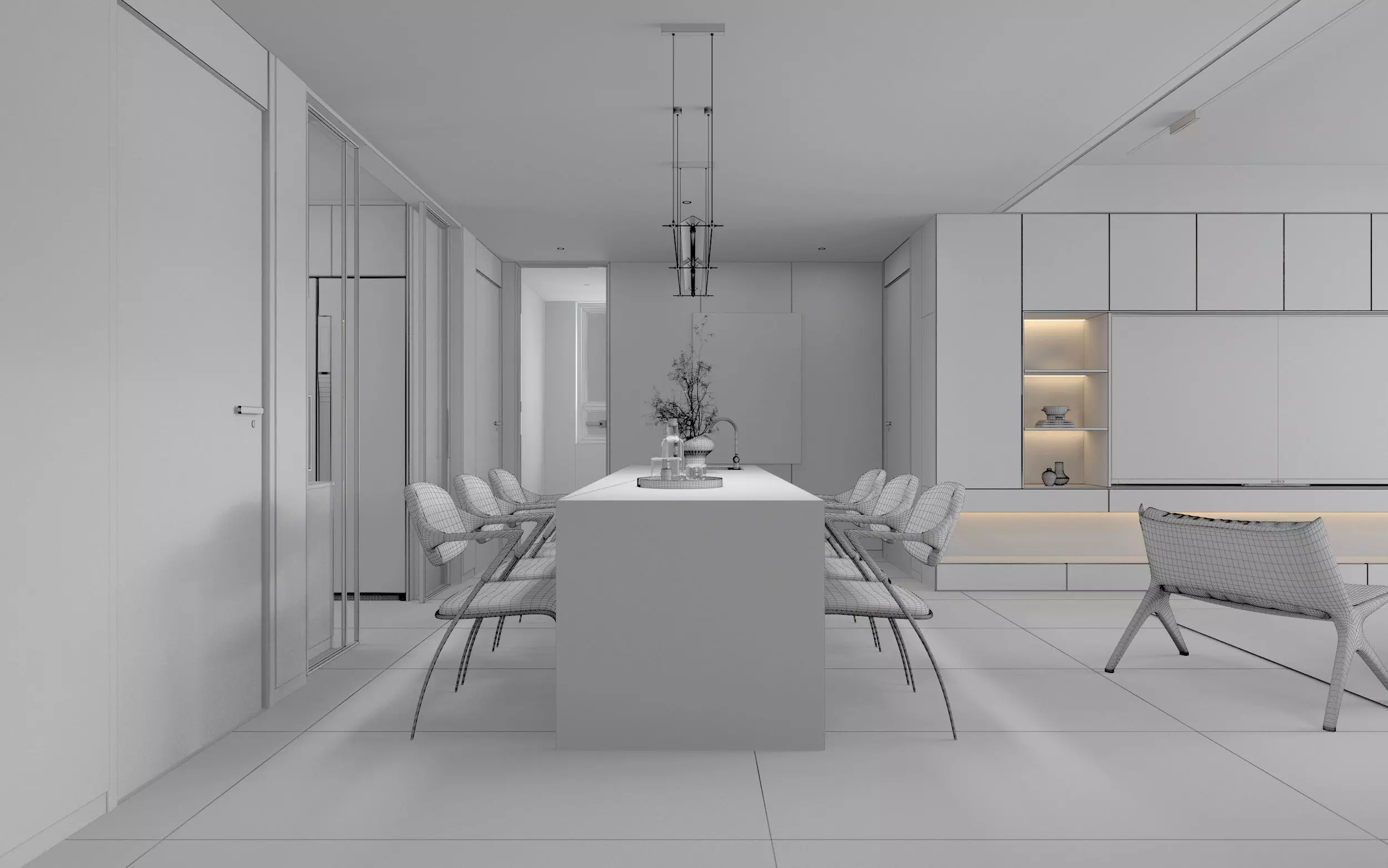 Modern living room 3D model_9