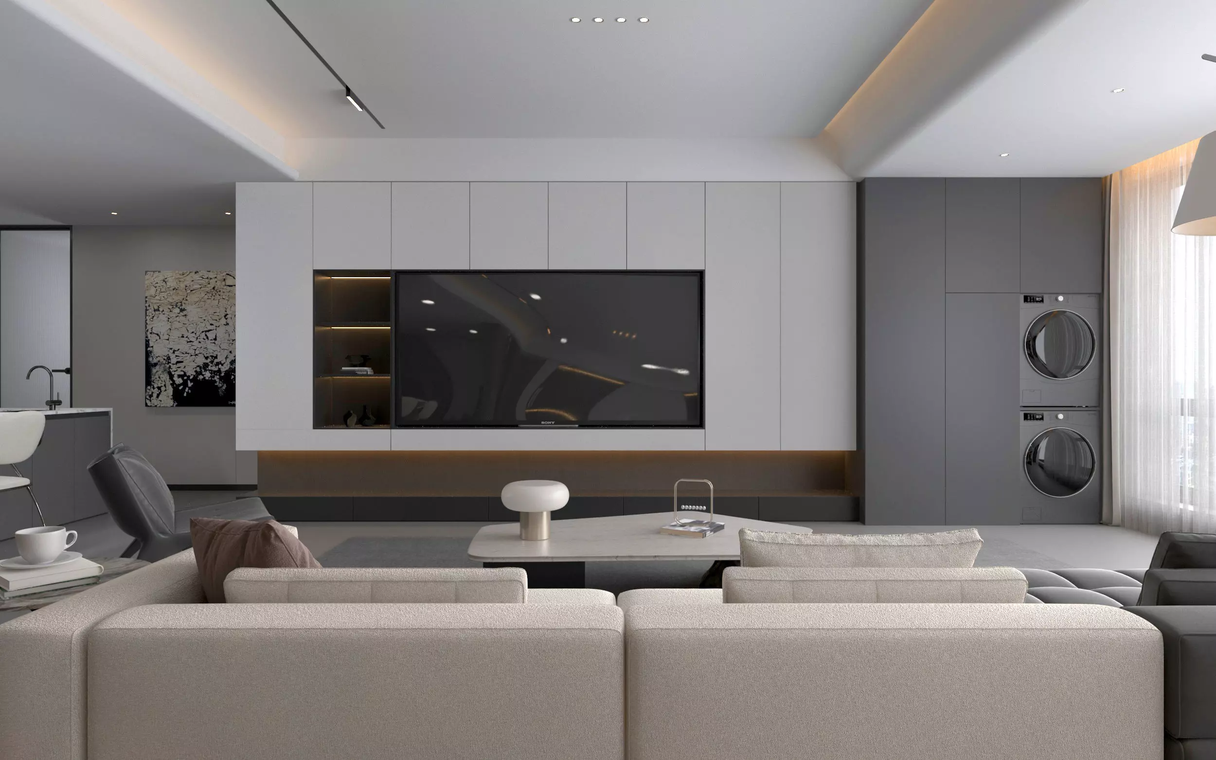 Modern living room 3D model_1