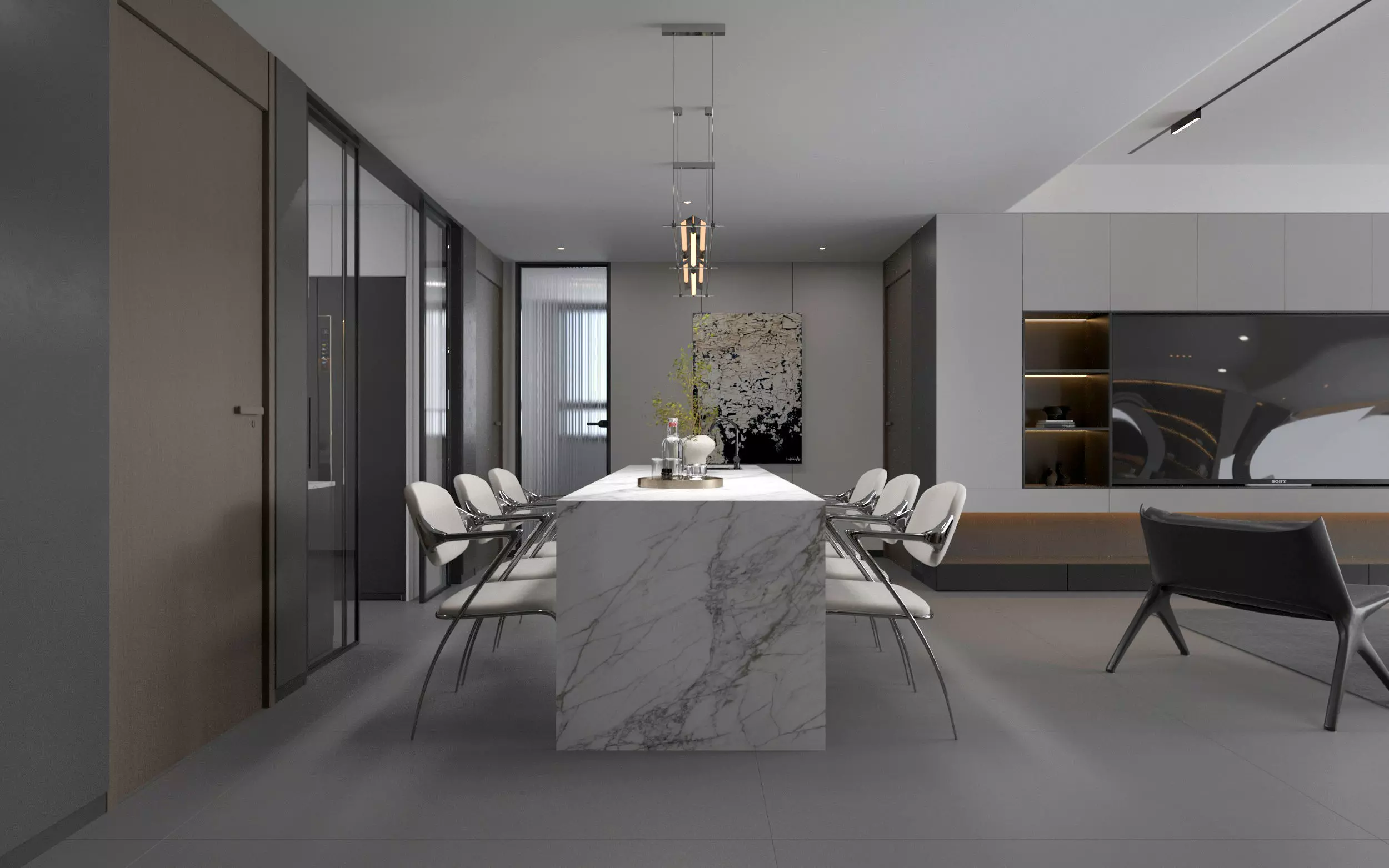 Modern living room 3D model_4