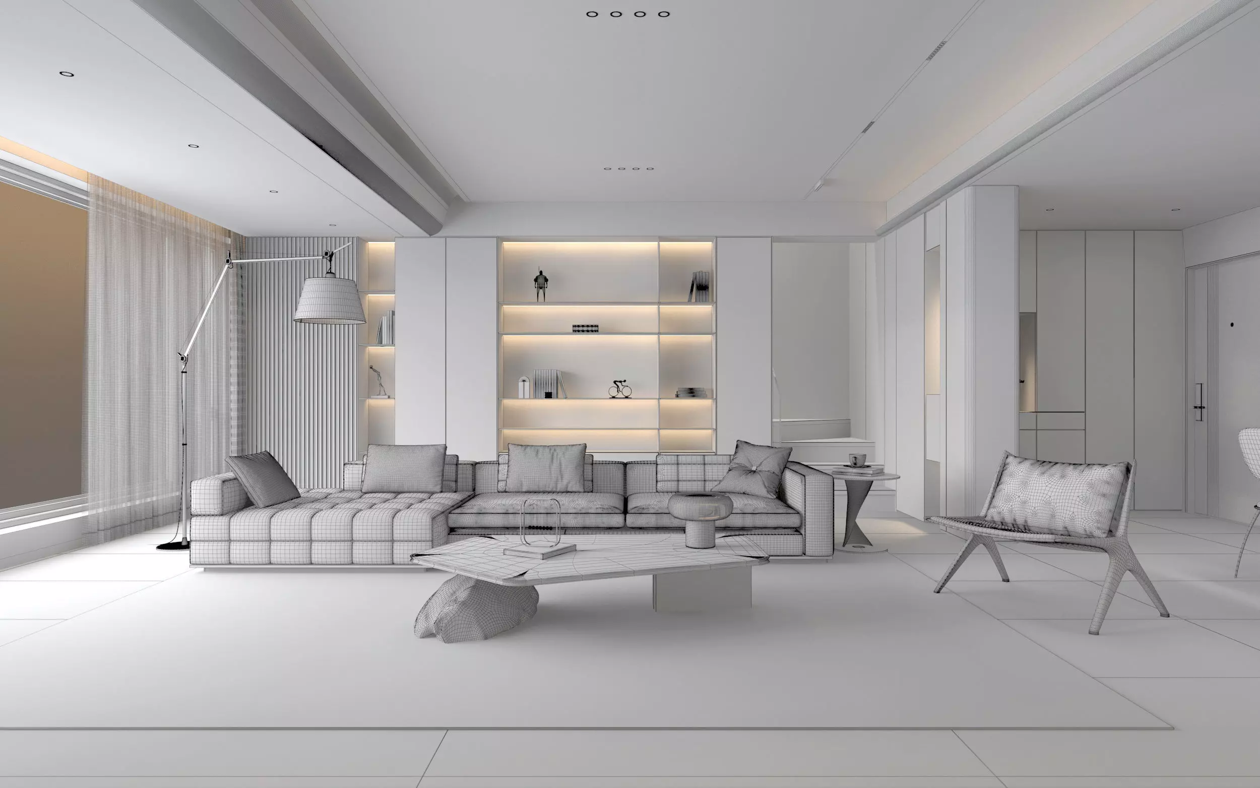 Modern living room 3D model_6