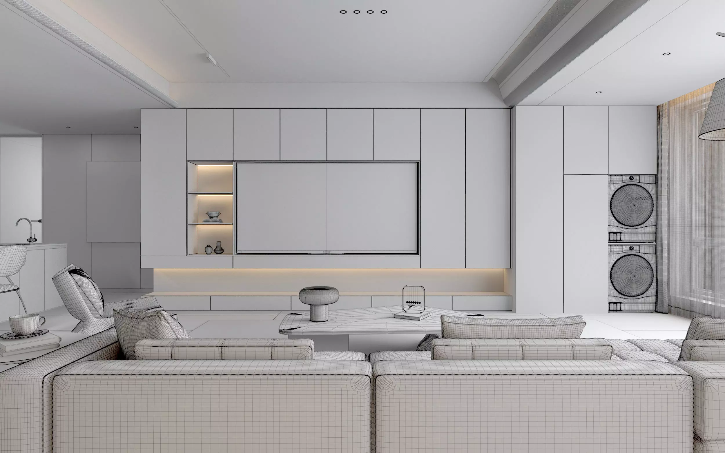 Modern living room 3D model_8