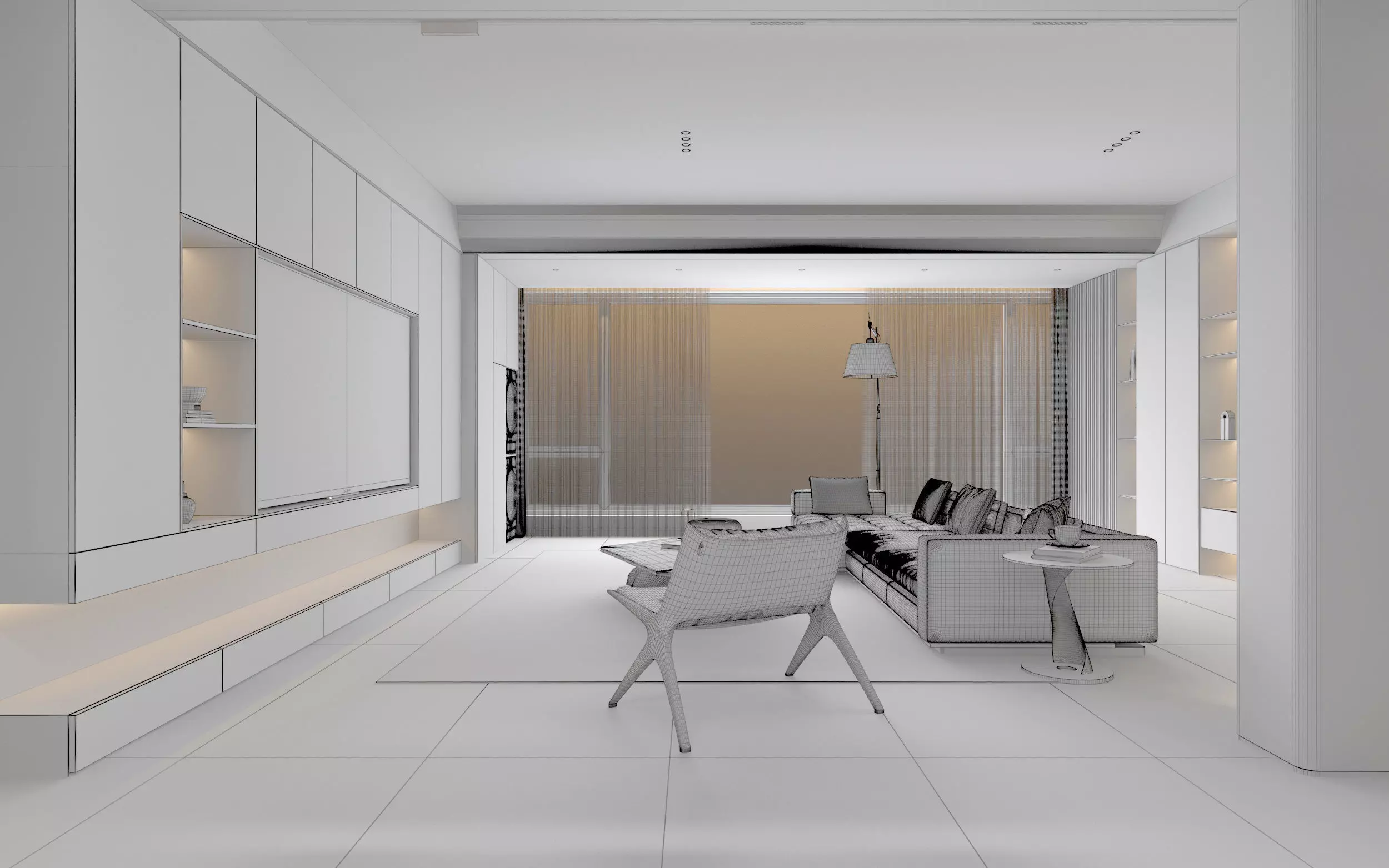 Modern living room 3D model_7