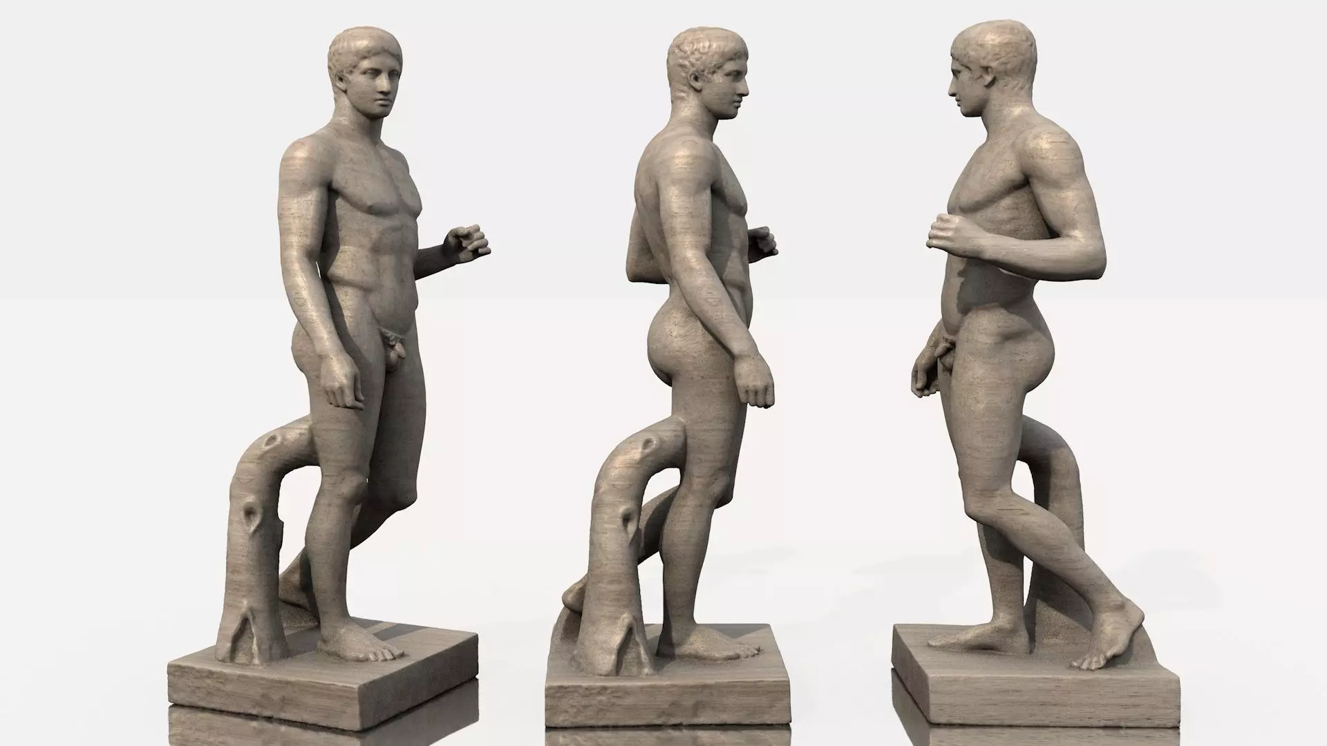 Doryphoro Classical Greek Sculpture 3D model_3