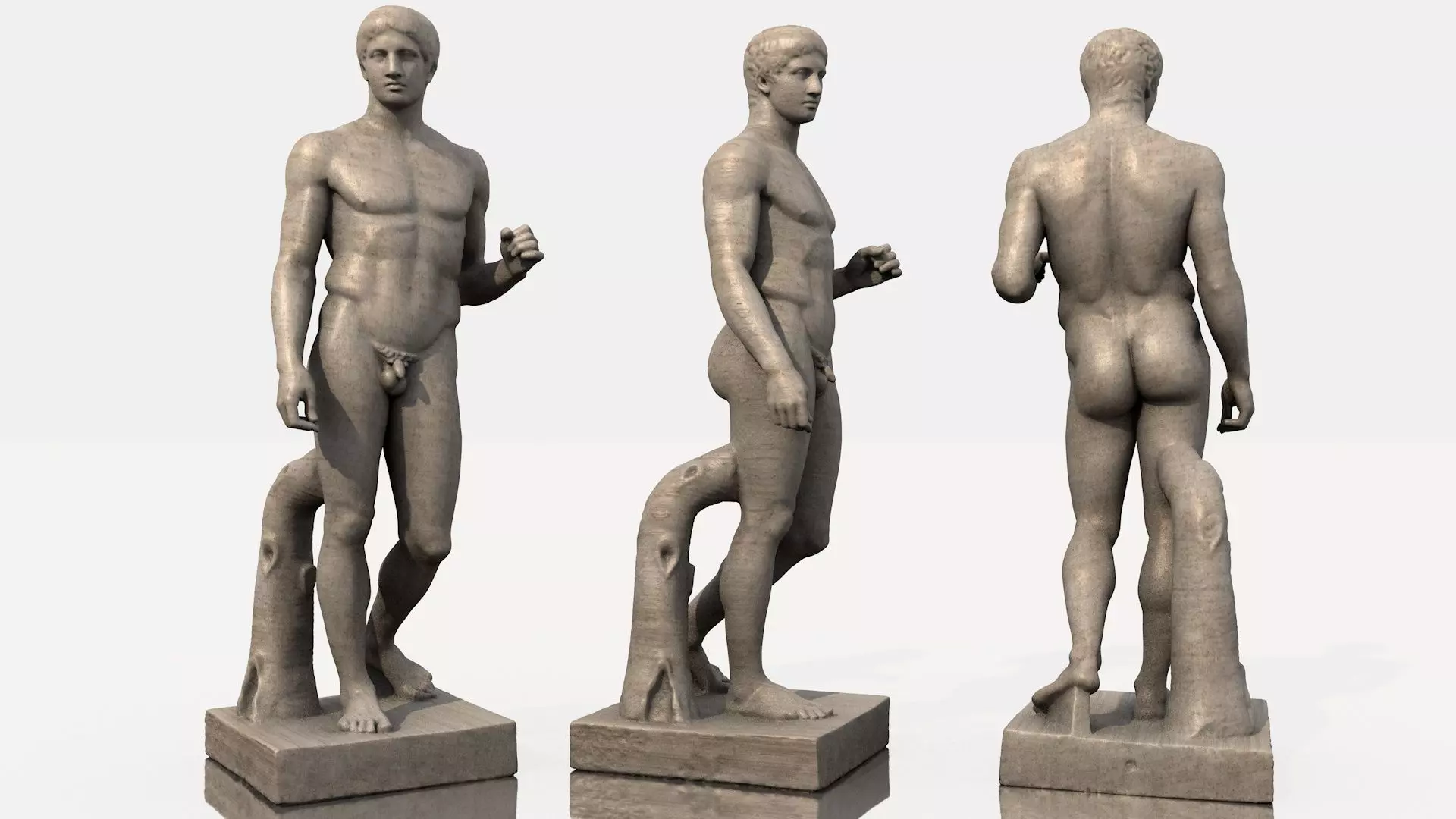 Doryphoro Classical Greek Sculpture 3D model_2