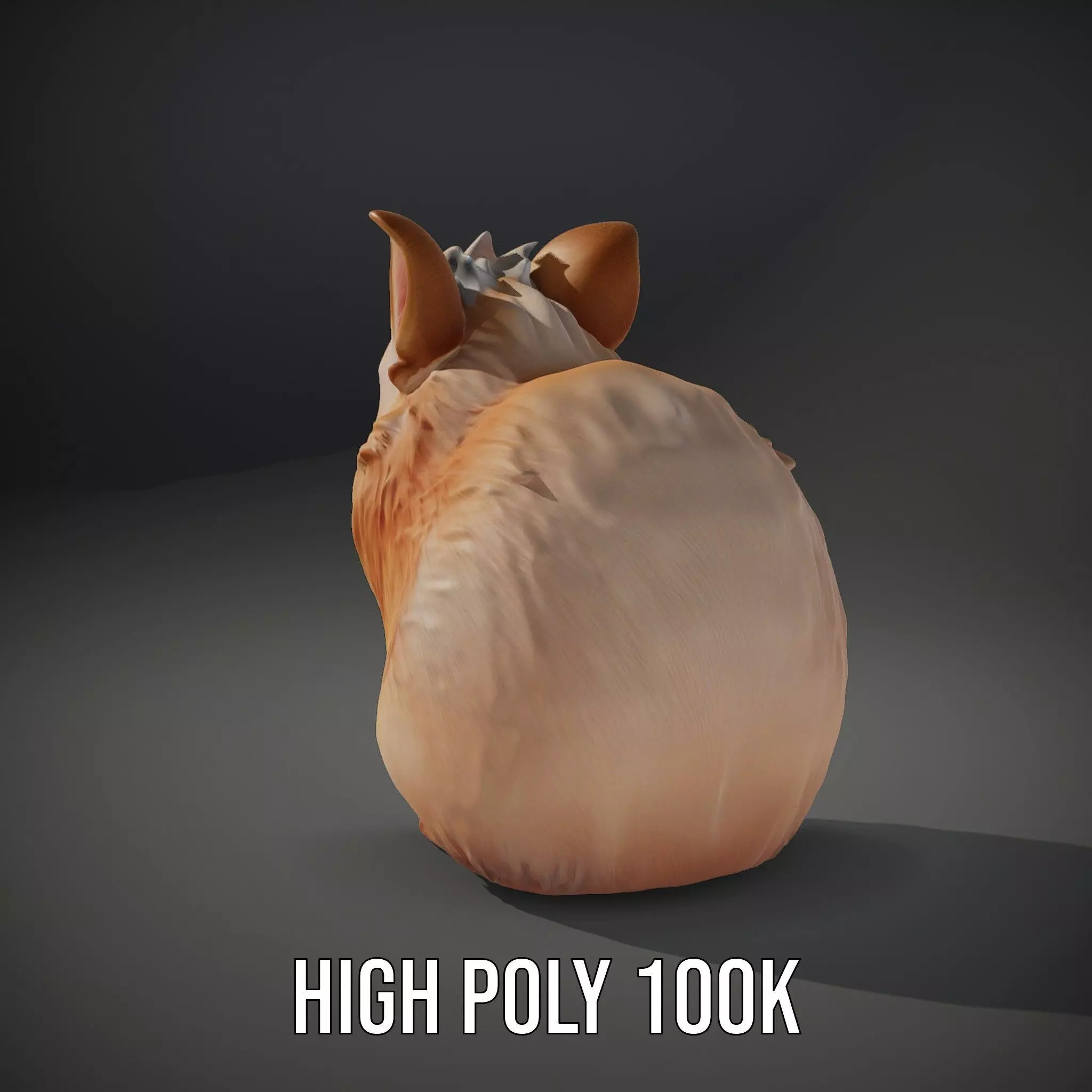 Fluffy Peach Rabbit model pack Low-poly 3D model_11
