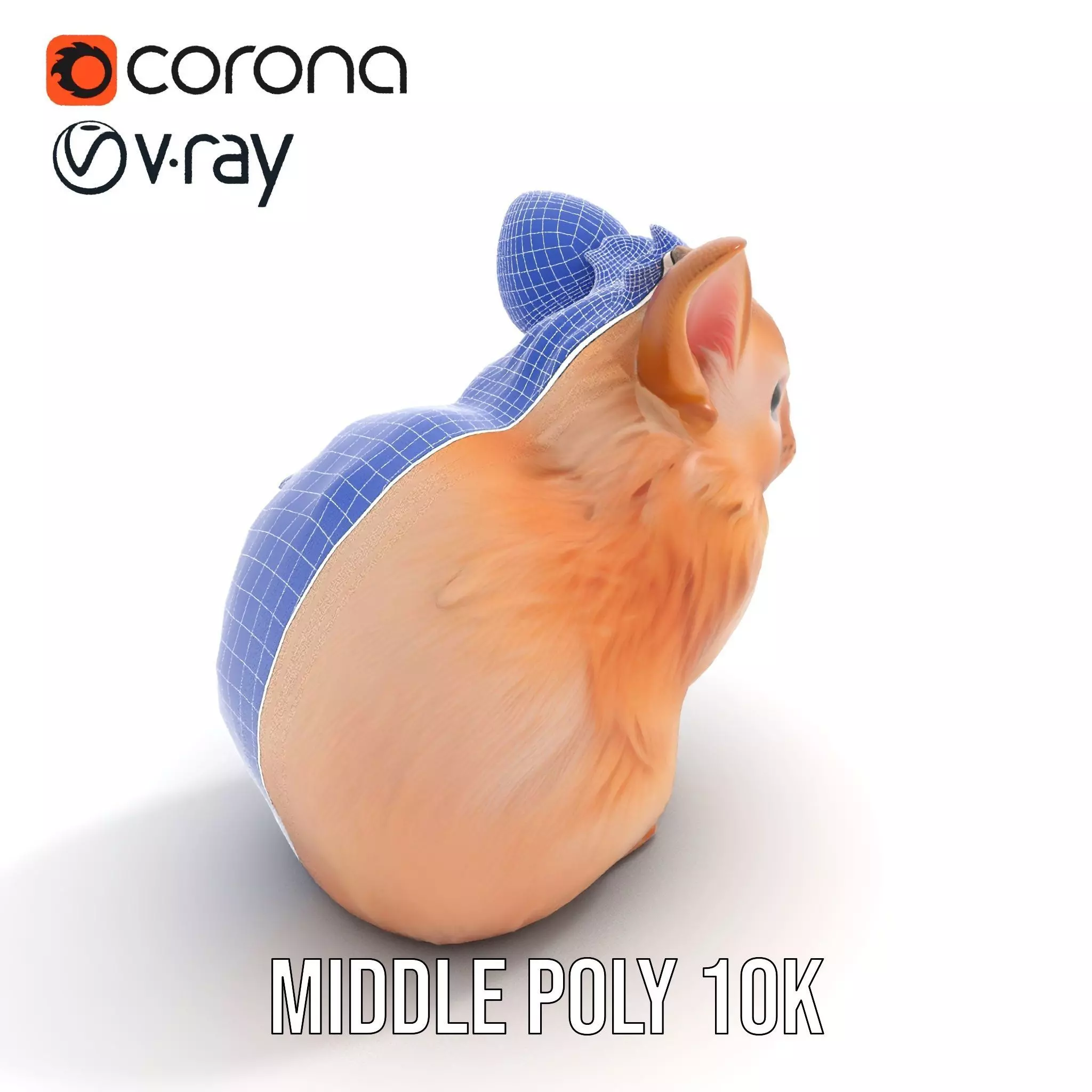 Fluffy Peach Rabbit model pack Low-poly 3D model_30