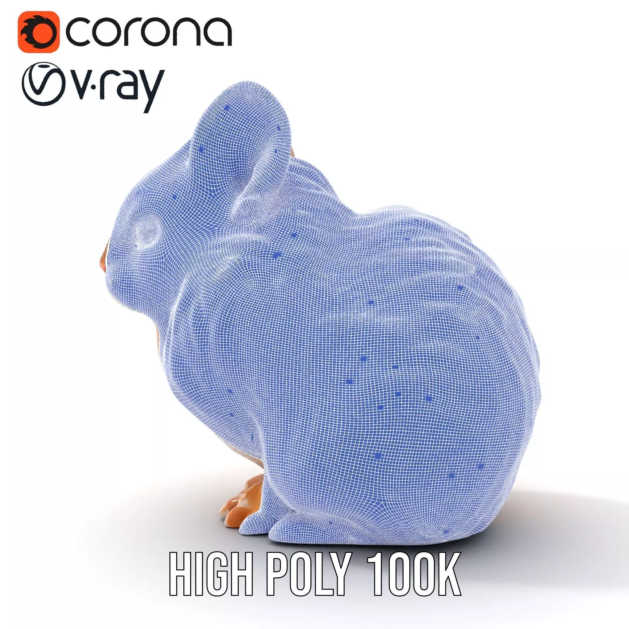 Fluffy Peach Rabbit model pack Low-poly 3D model_33