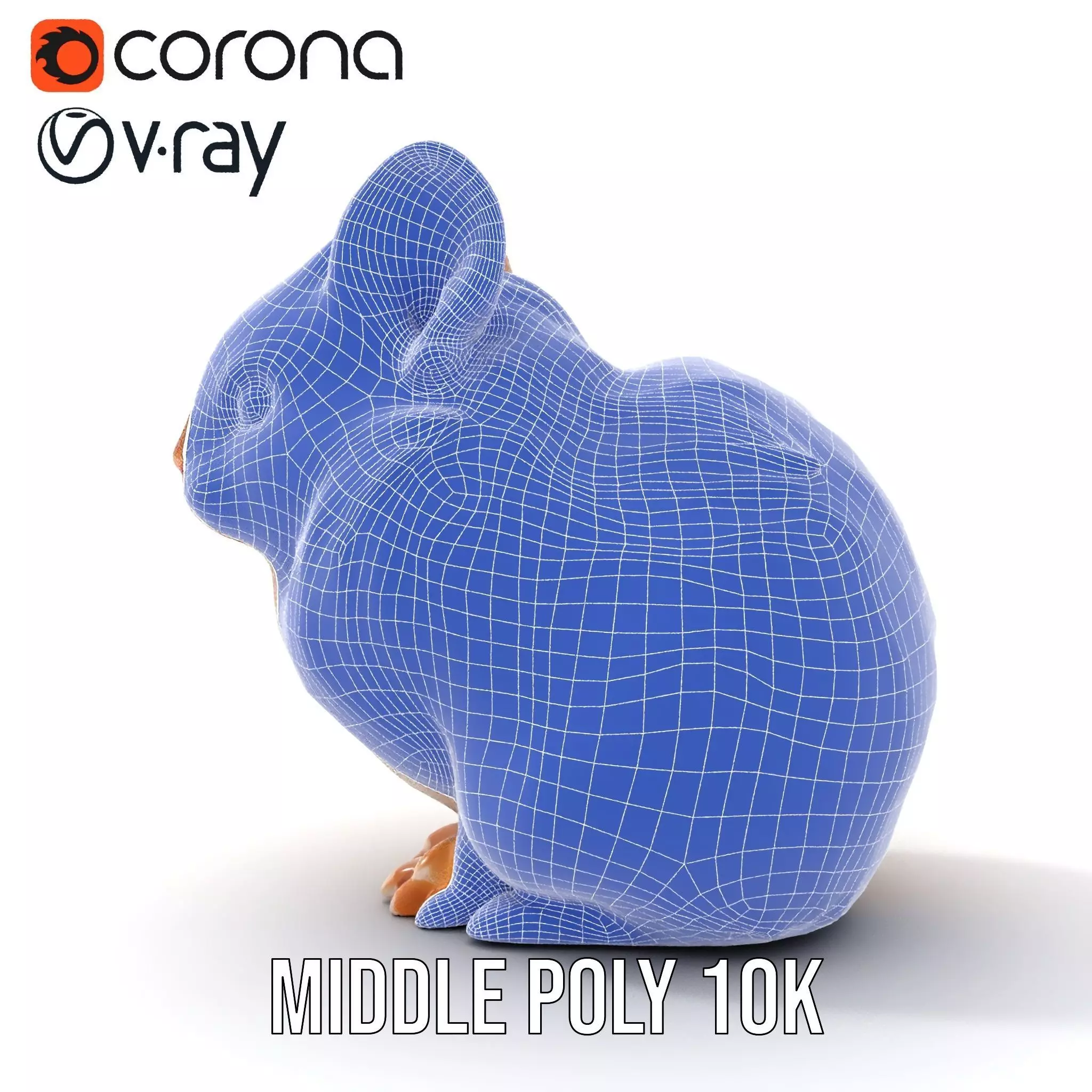 Fluffy Peach Rabbit model pack Low-poly 3D model_14