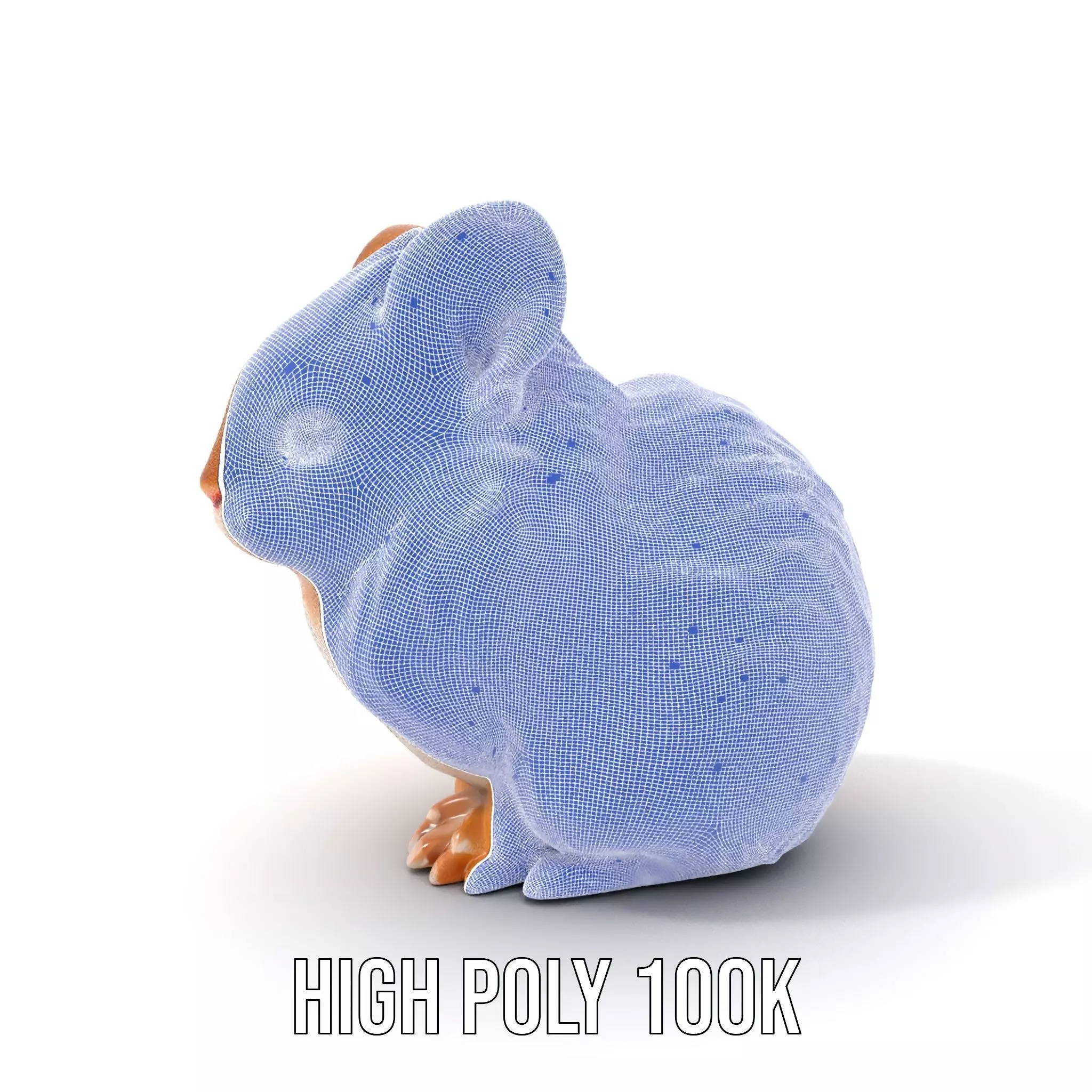 Fluffy Peach Rabbit model pack Low-poly 3D model_5