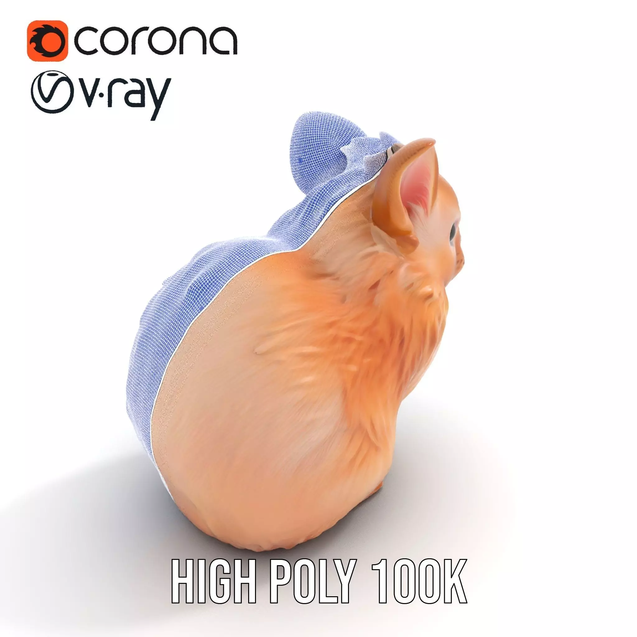 Fluffy Peach Rabbit model pack Low-poly 3D model_34