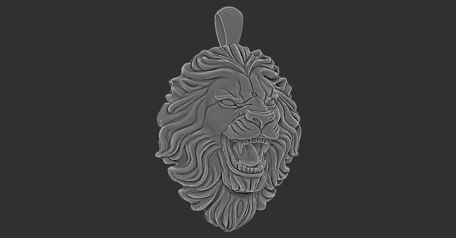 Lion Pendant 3D print model_2