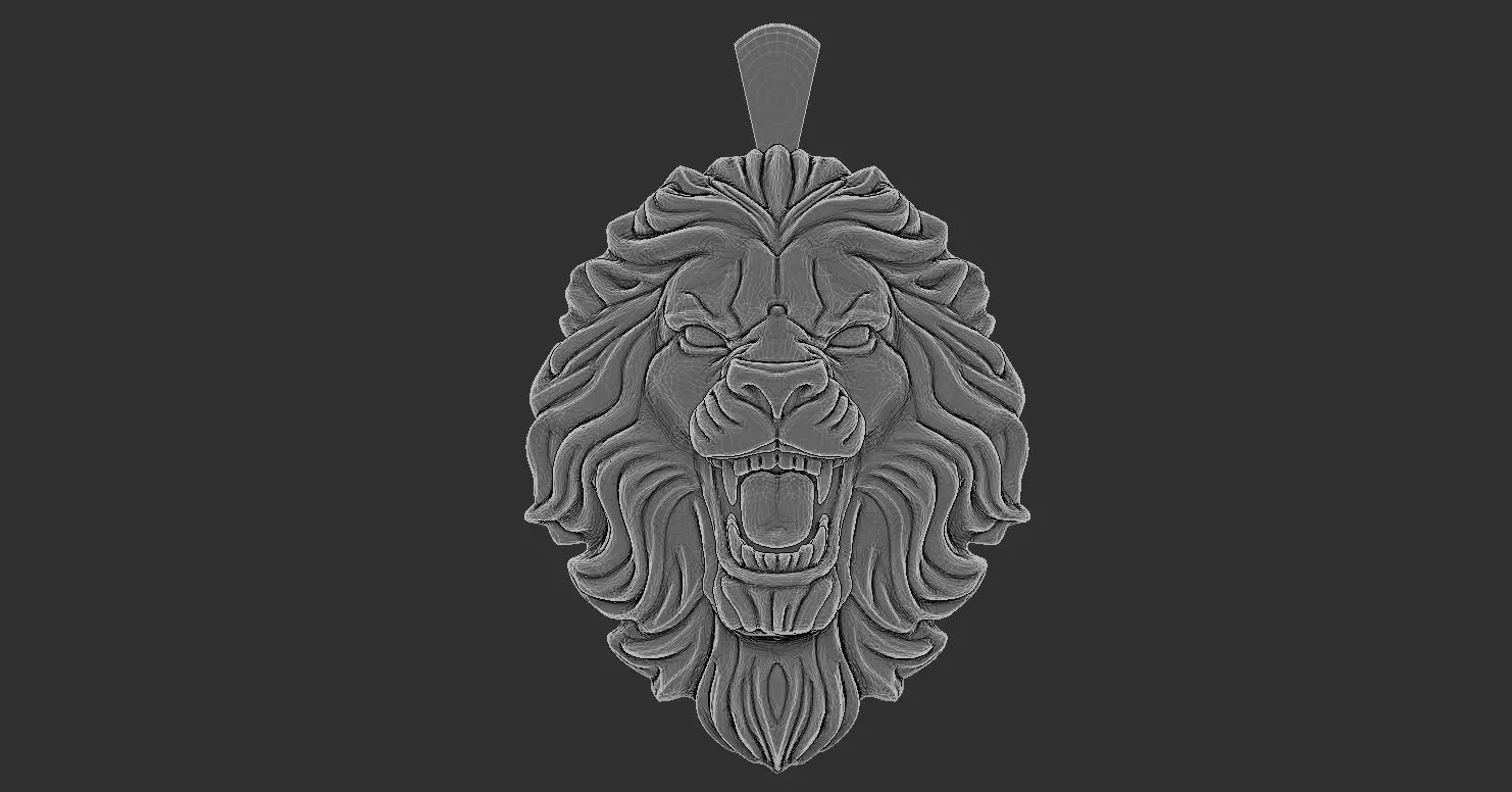 Lion Pendant 3D print model_6