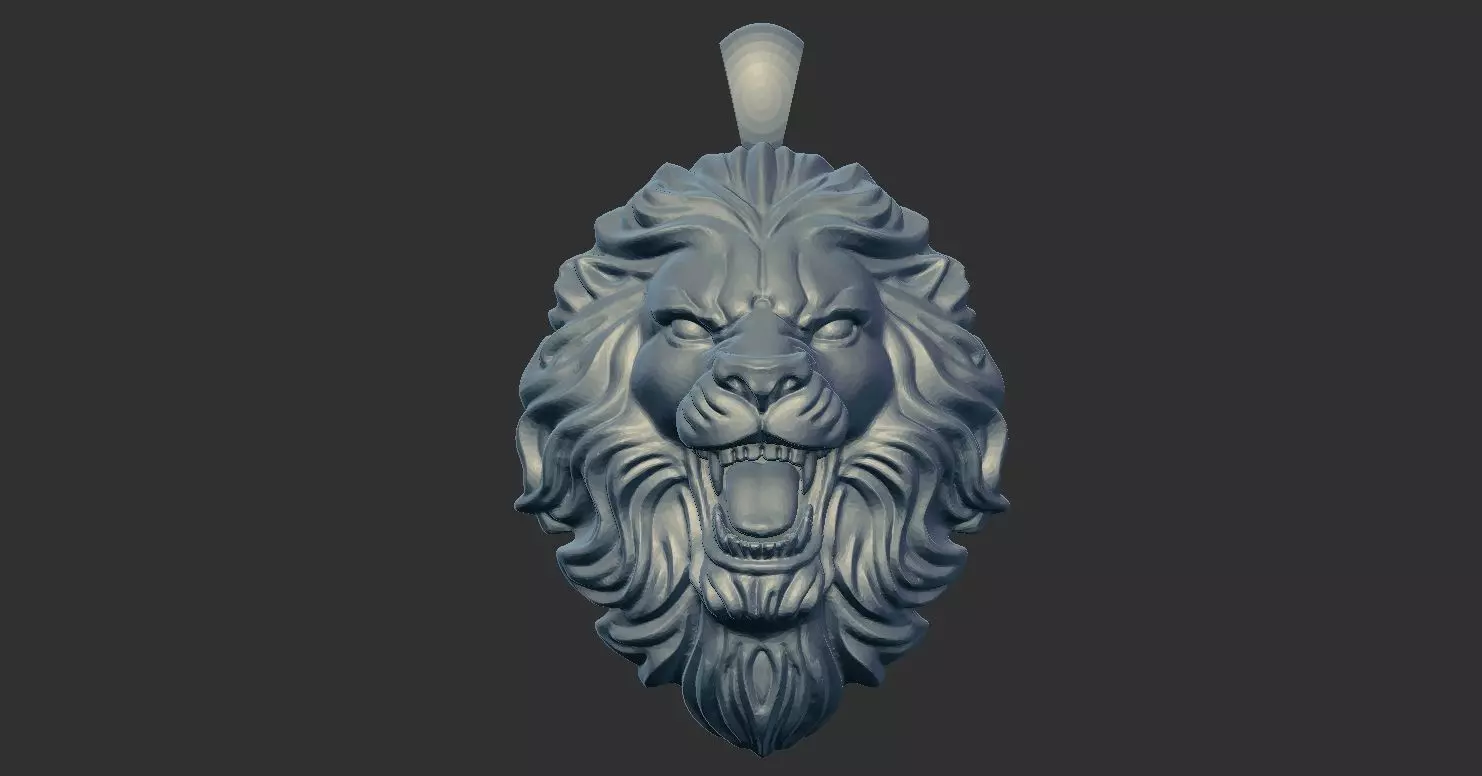 Lion Pendant 3D print model_4