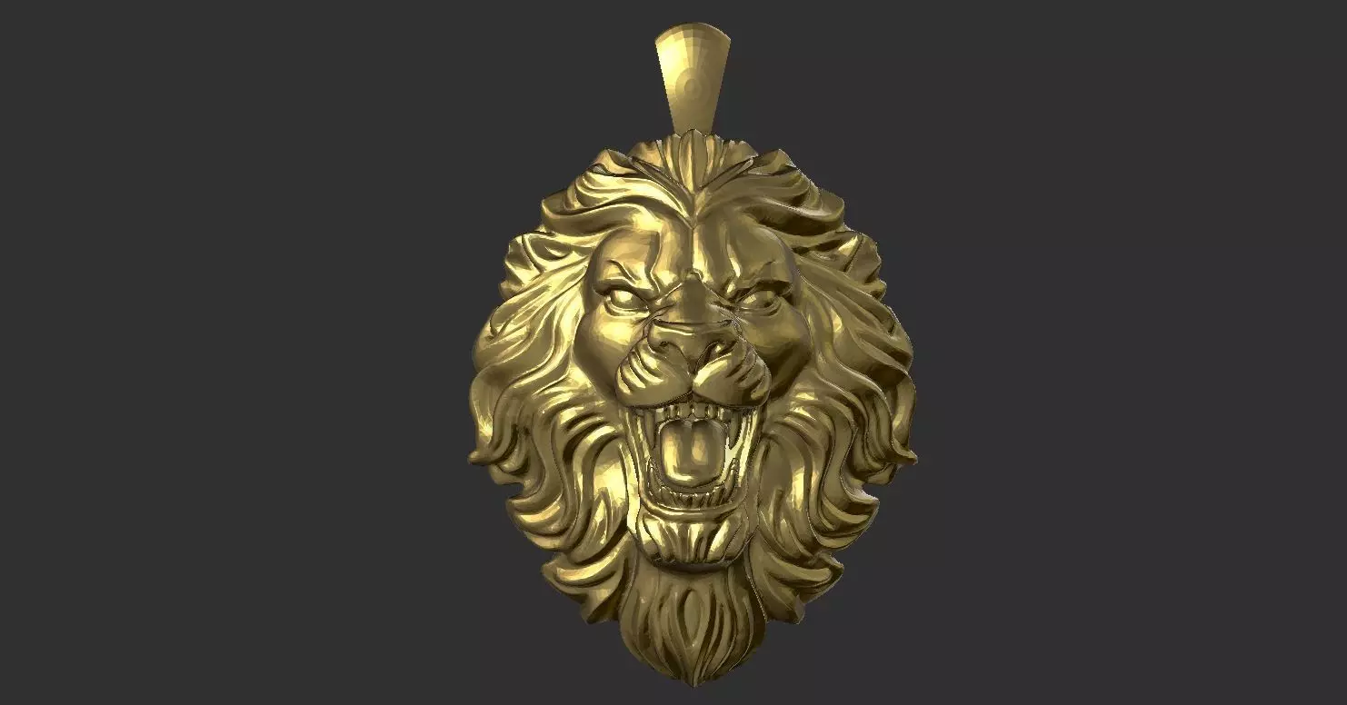 Lion Pendant 3D print model_5