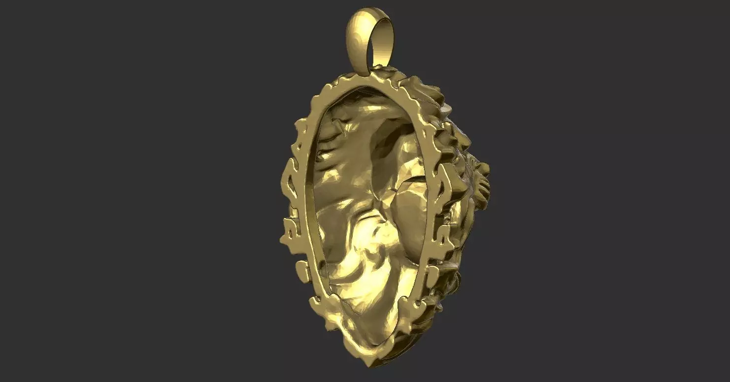 Lion Pendant 3D print model_8