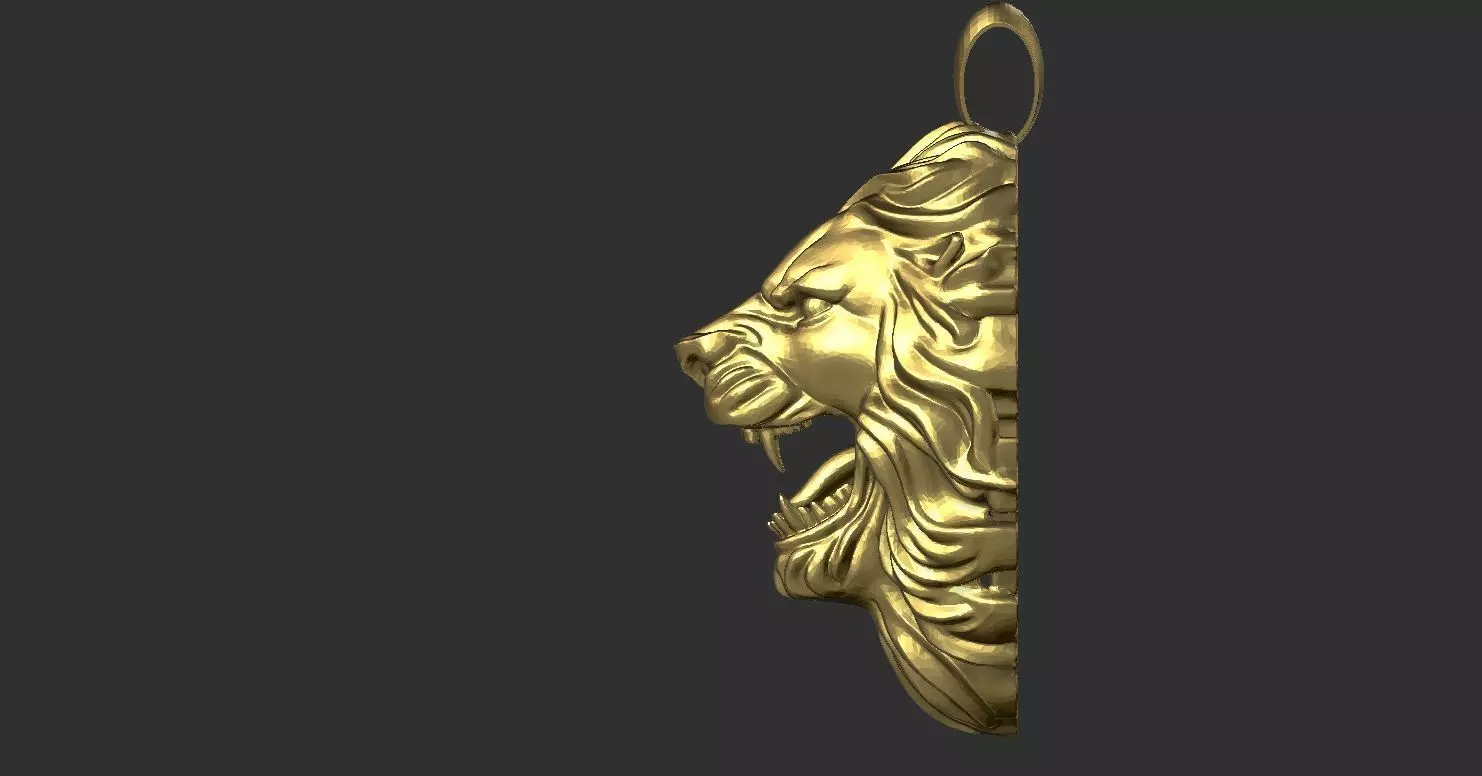 Lion Pendant 3D print model_1