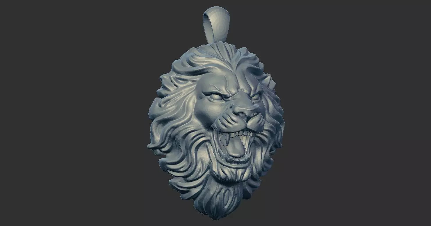 Lion Pendant 3D print model_3