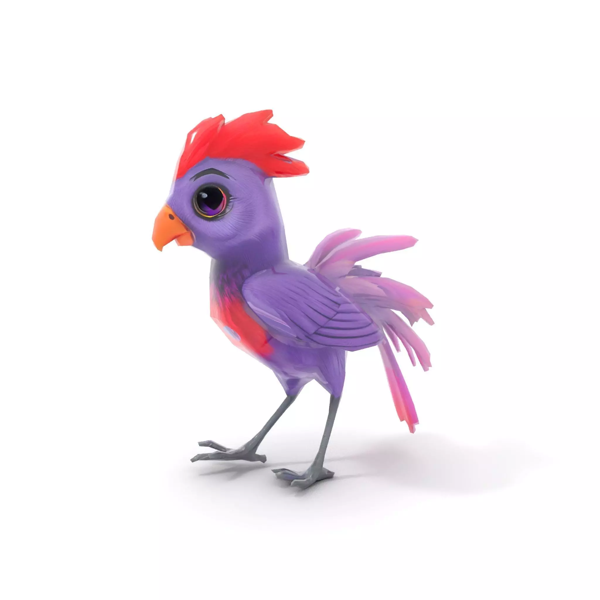 Vibrant Purple Bird model pack Low-poly 3D model_21