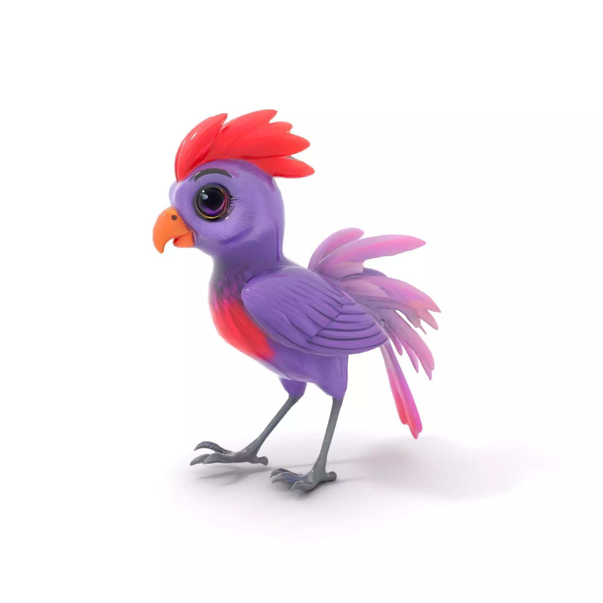 Vibrant Purple Bird model pack Low-poly 3D model_7