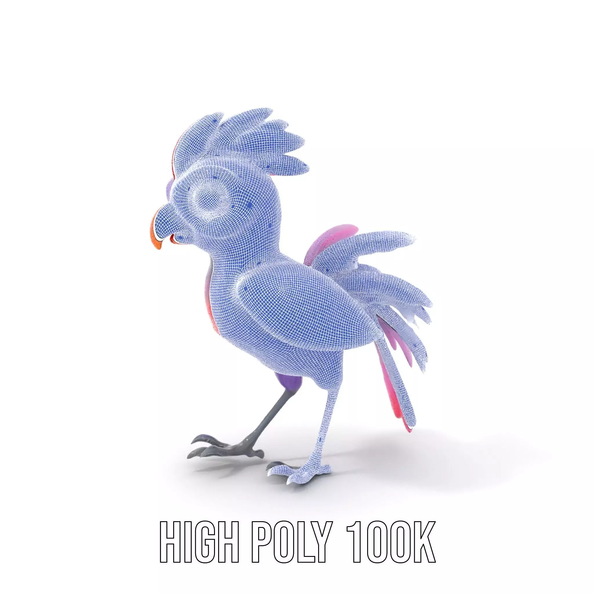 Vibrant Purple Bird model pack Low-poly 3D model_5