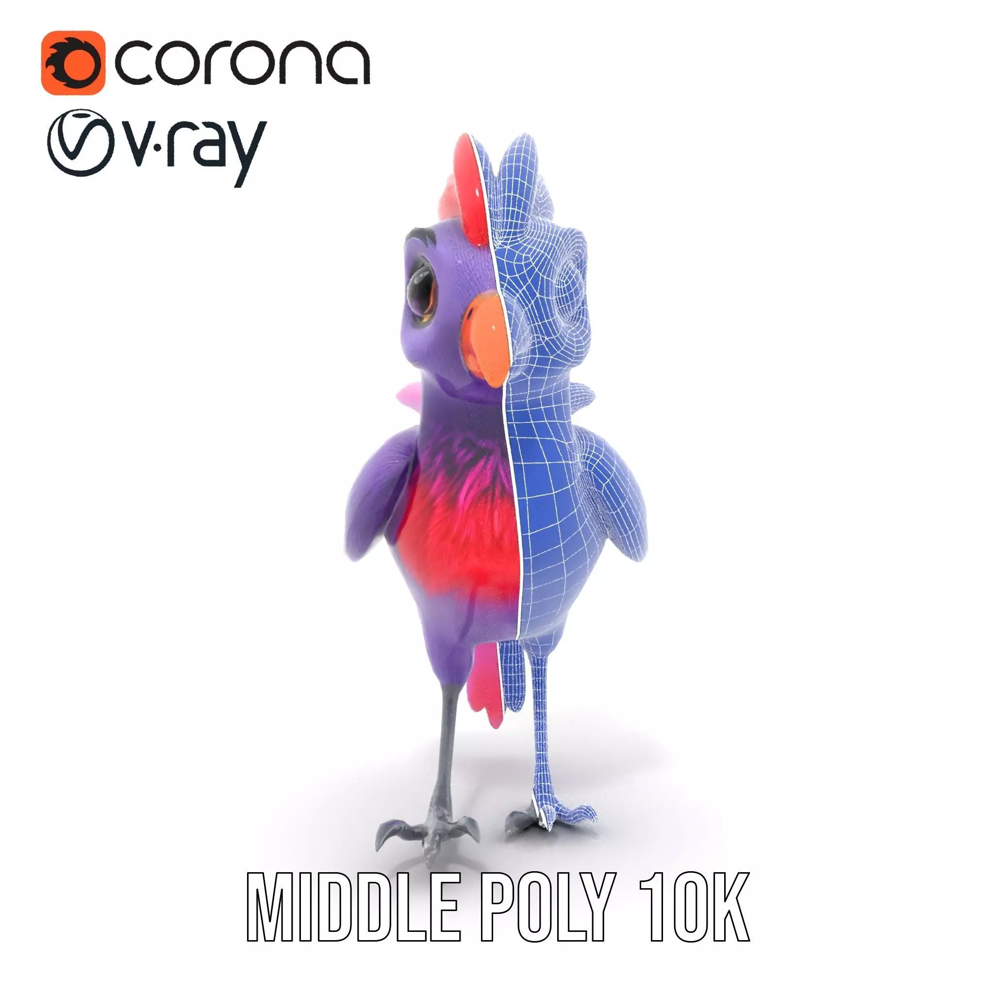 Vibrant Purple Bird model pack Low-poly 3D model_25
