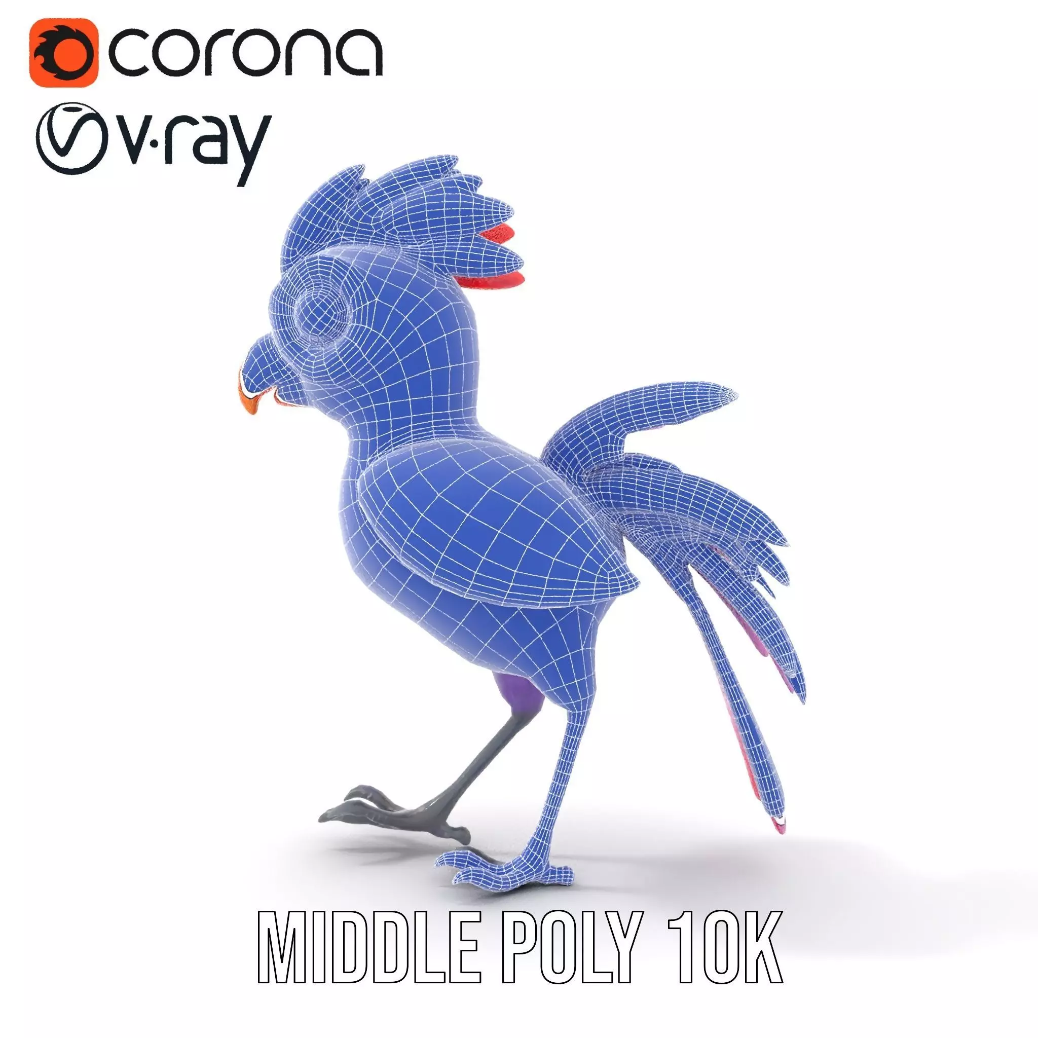 Vibrant Purple Bird model pack Low-poly 3D model_20