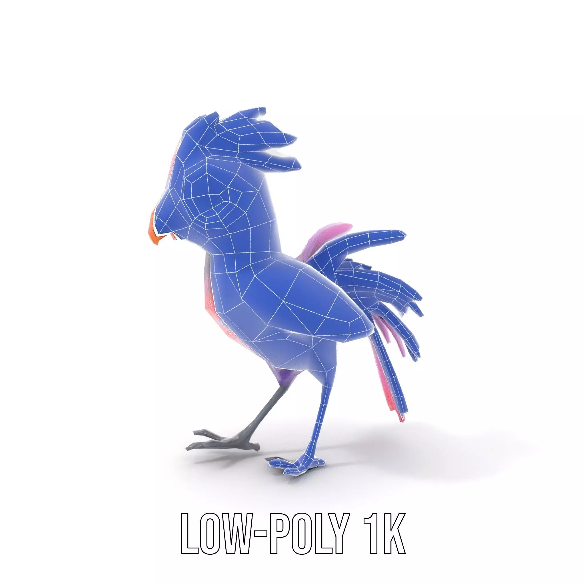 Vibrant Purple Bird model pack Low-poly 3D model_13
