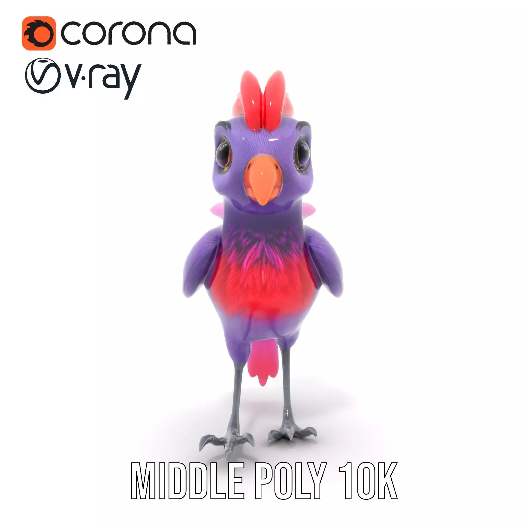 Vibrant Purple Bird model pack Low-poly 3D model_28