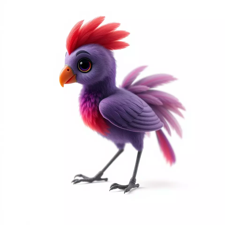 Vibrant Purple Bird model pack Low-poly 3D model_3