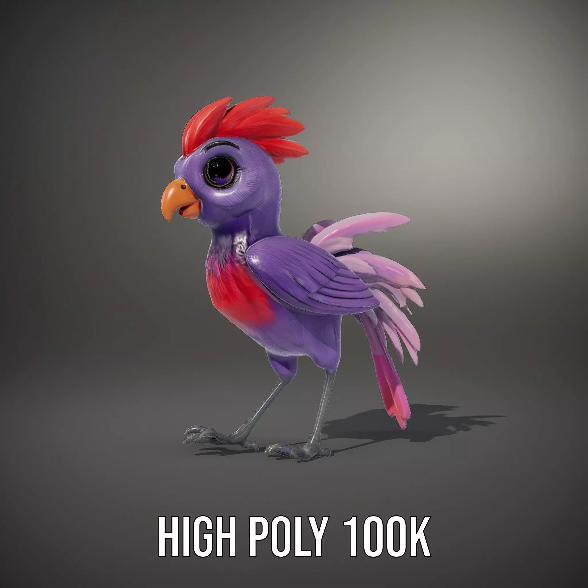 Vibrant Purple Bird model pack Low-poly 3D model_9